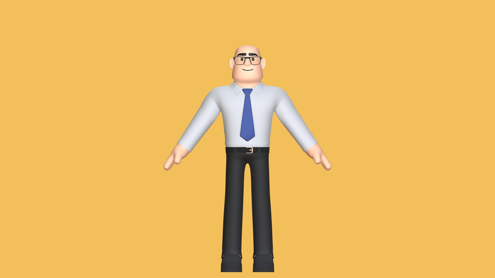 Man Cartoon Character Low-poly 3D model_14