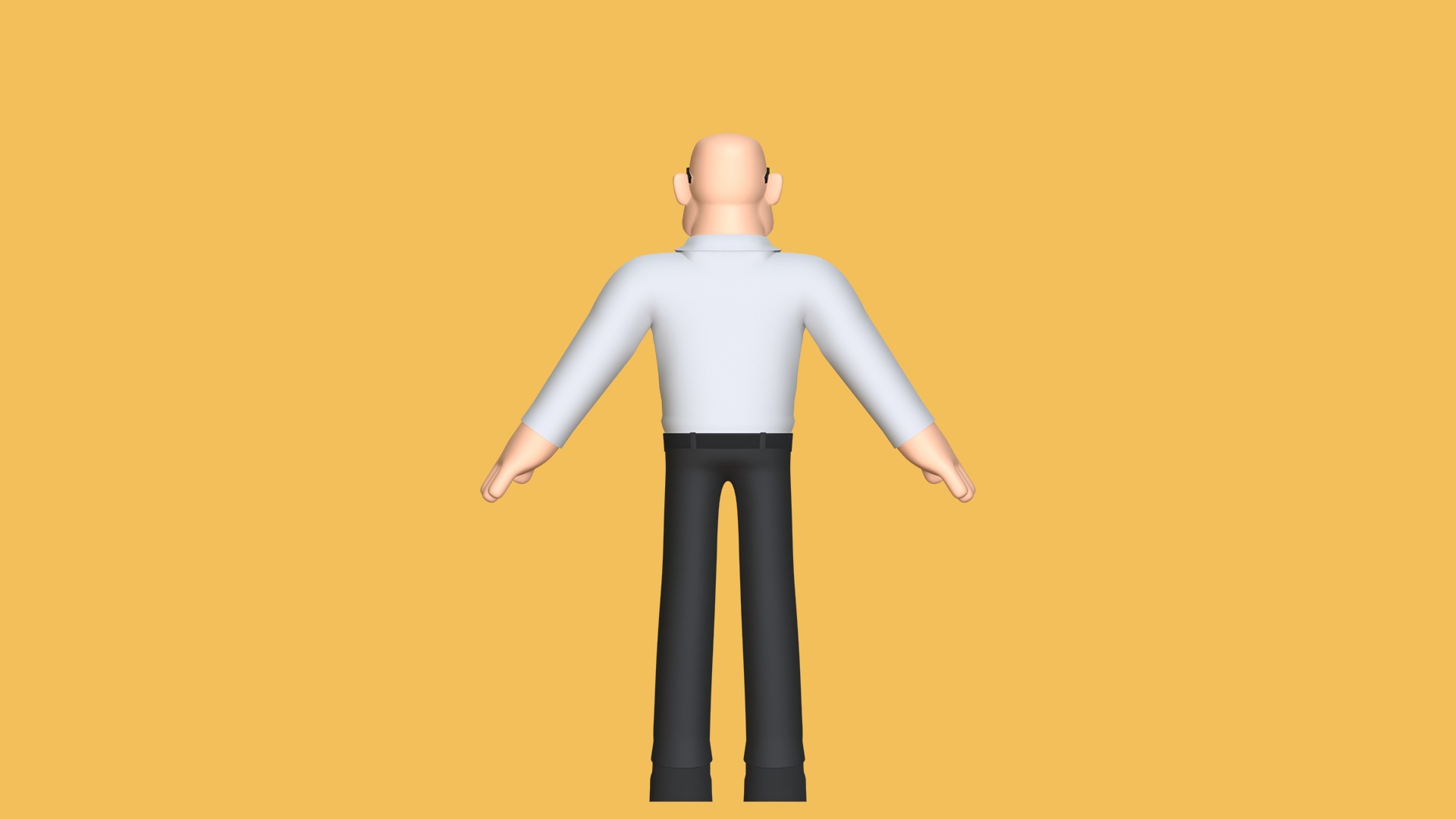 Man Cartoon Character Low-poly 3D model_16