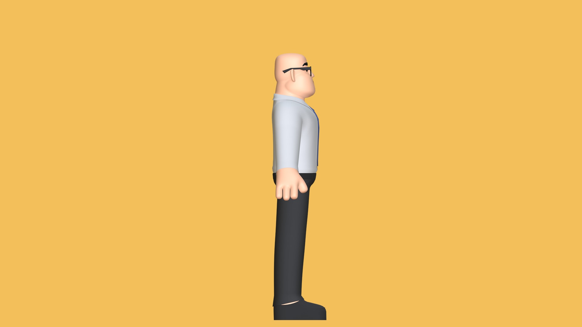Man Cartoon Character Low-poly 3D model_15