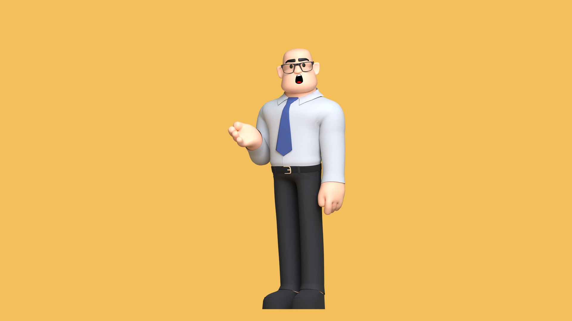 Man Cartoon Character Low-poly 3D model_4