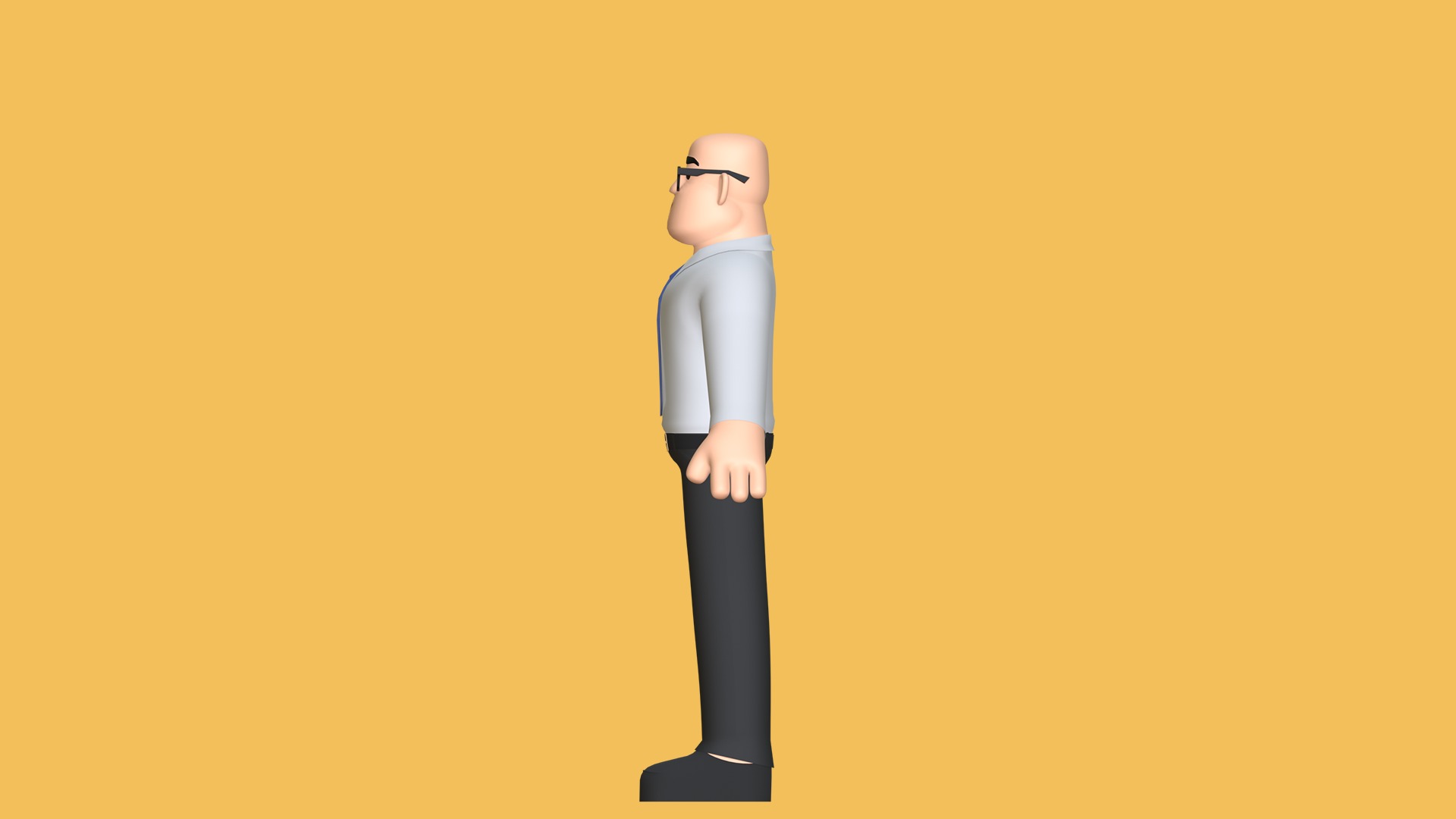Man Cartoon Character Low-poly 3D model_17