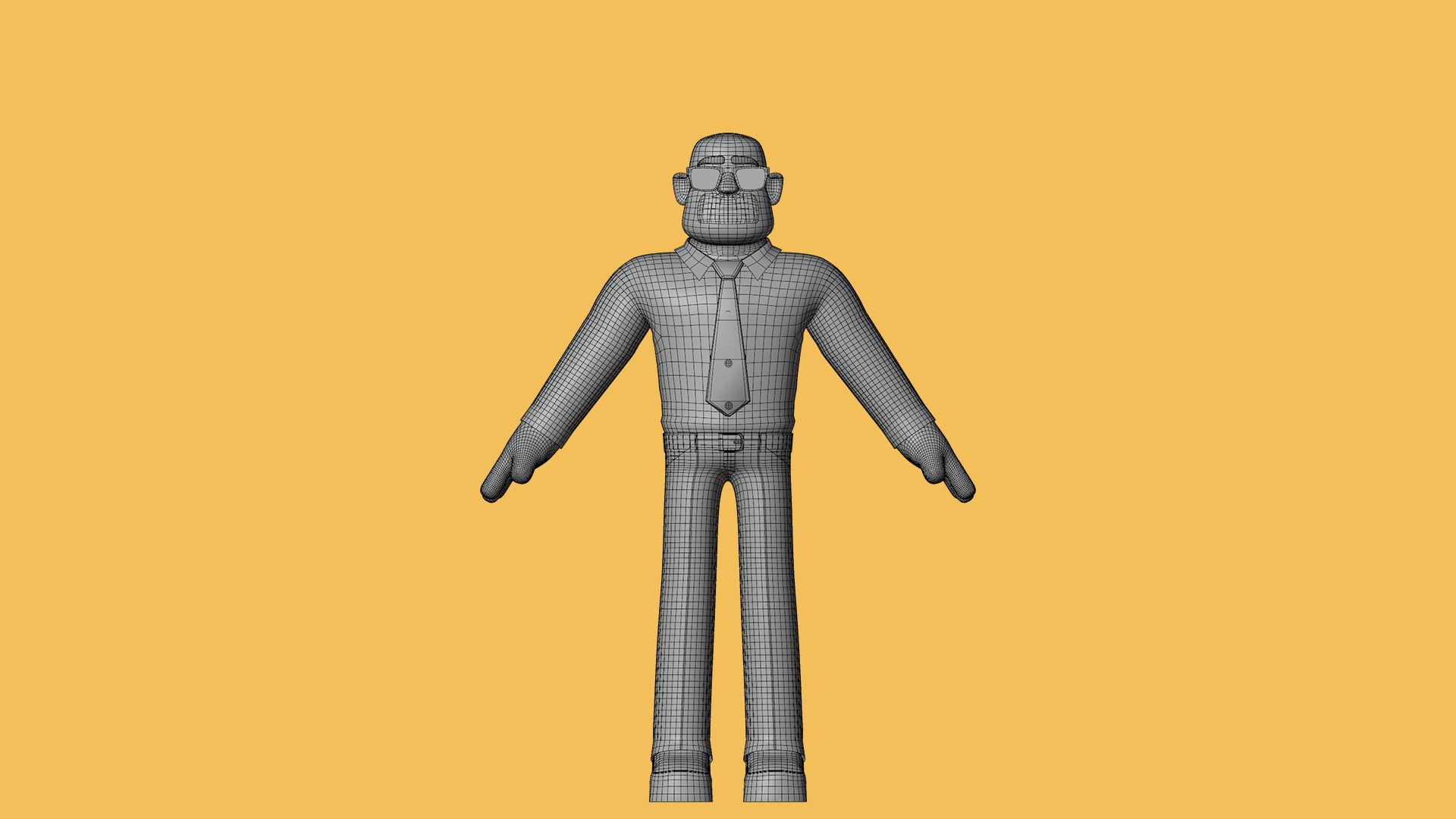 Man Cartoon Character Low-poly 3D model_22