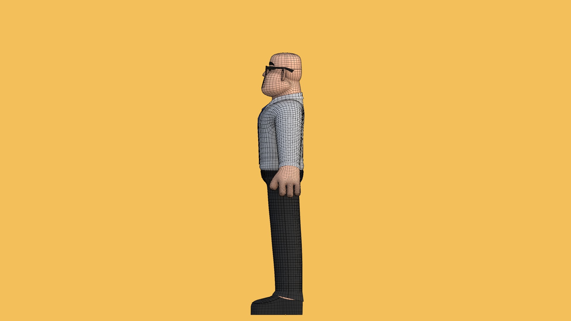 Man Cartoon Character Low-poly 3D model_29