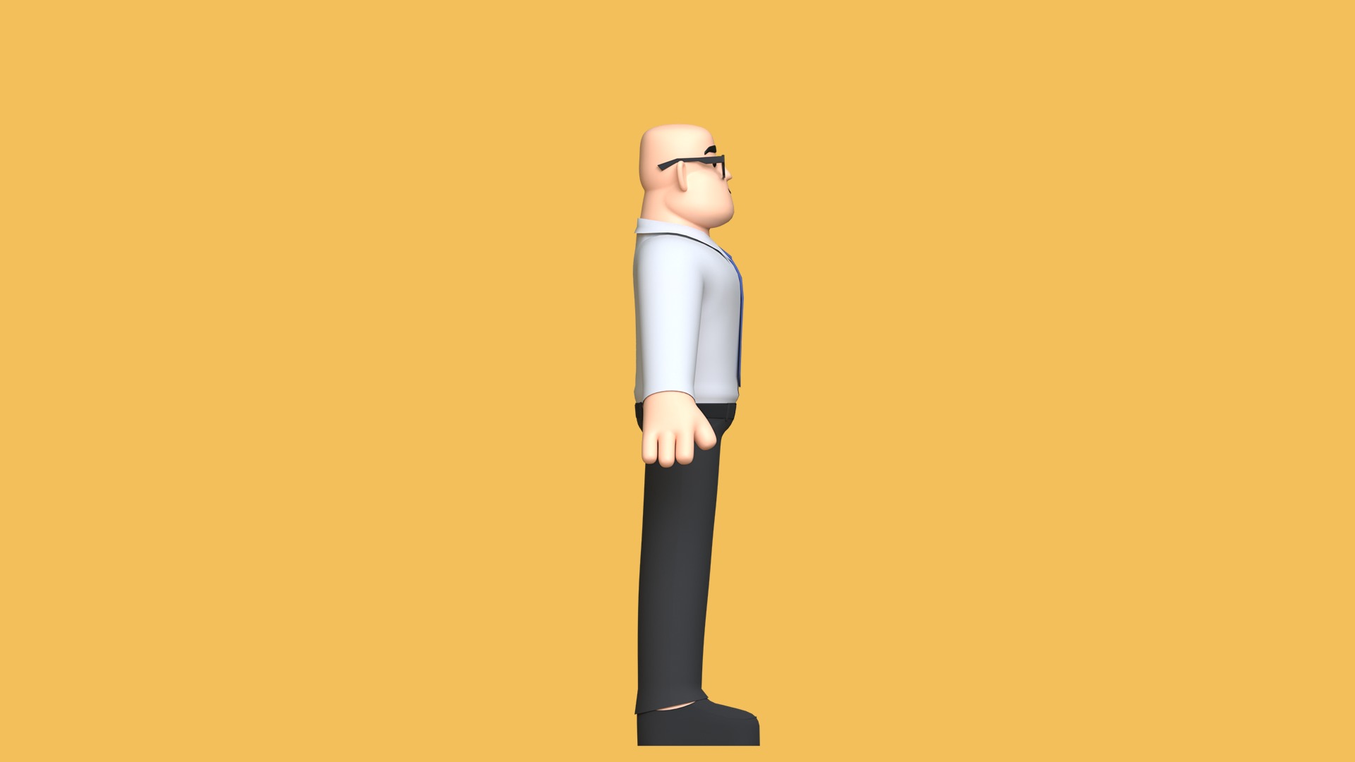 Man Cartoon Character Low-poly 3D model_11