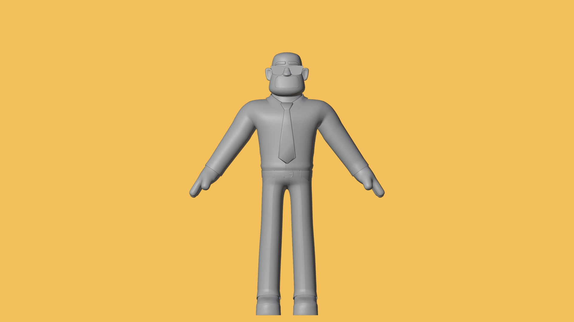 Man Cartoon Character Low-poly 3D model_18