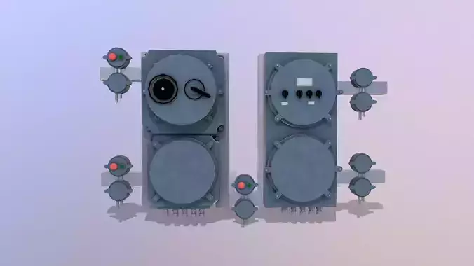 Wall Mounting Electric Panel Low-poly 3D model