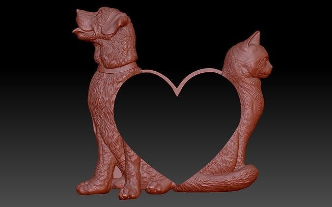 cat and dog 3D print model