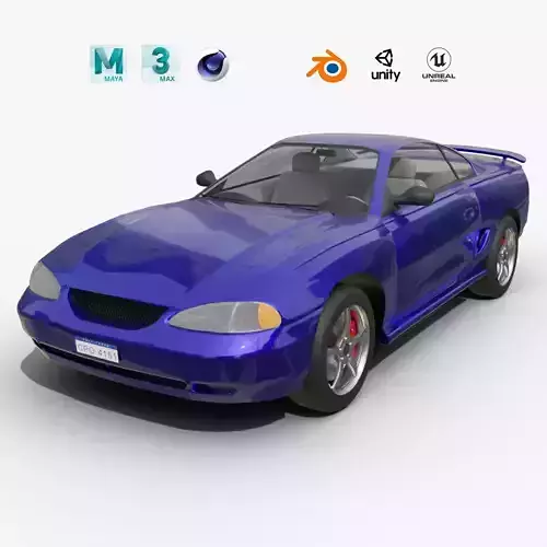 Sport Coupe Car Realistic and Game Ready Asset 3D model