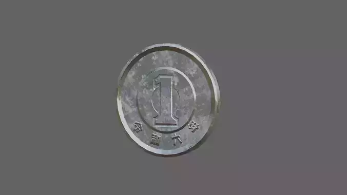 Low polygon version of 1 yen