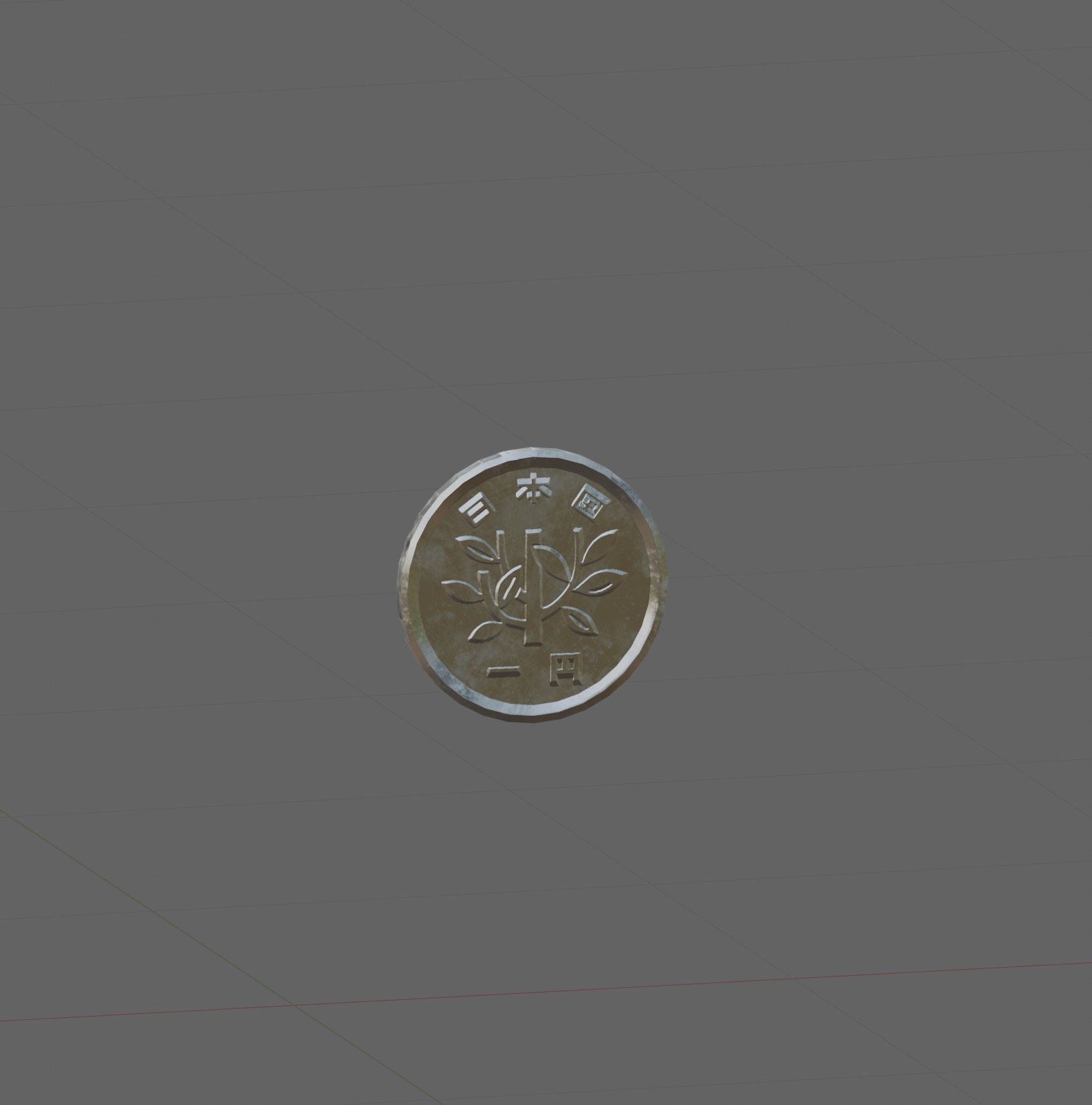 Low polygon version of 1 yen Free 3D model_4