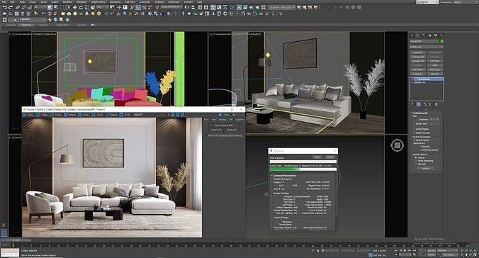 interior living room scene 49 3D model 6