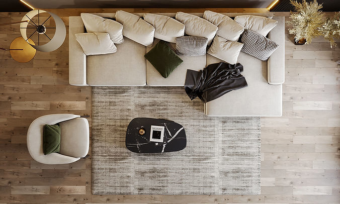 interior living room scene 49 3D model 4
