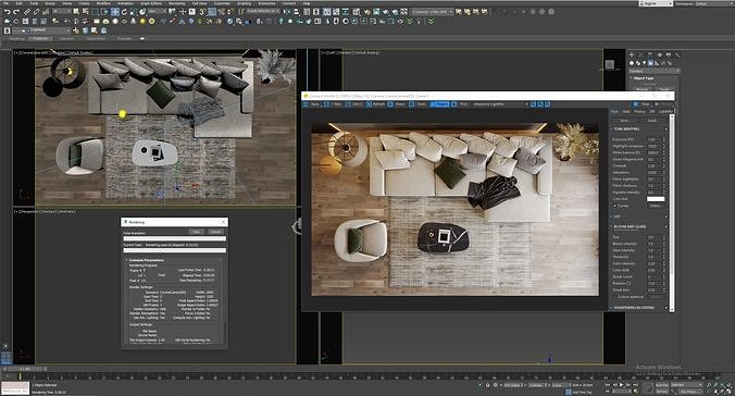 interior living room scene 49 3D model 7