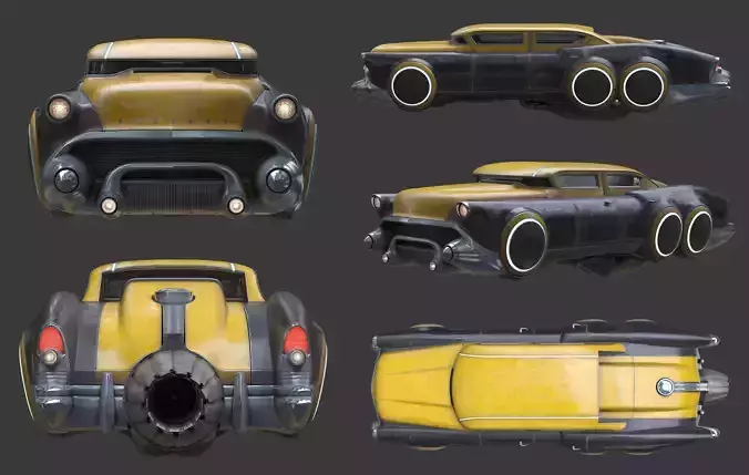 Futuristic flying car 7 3D model