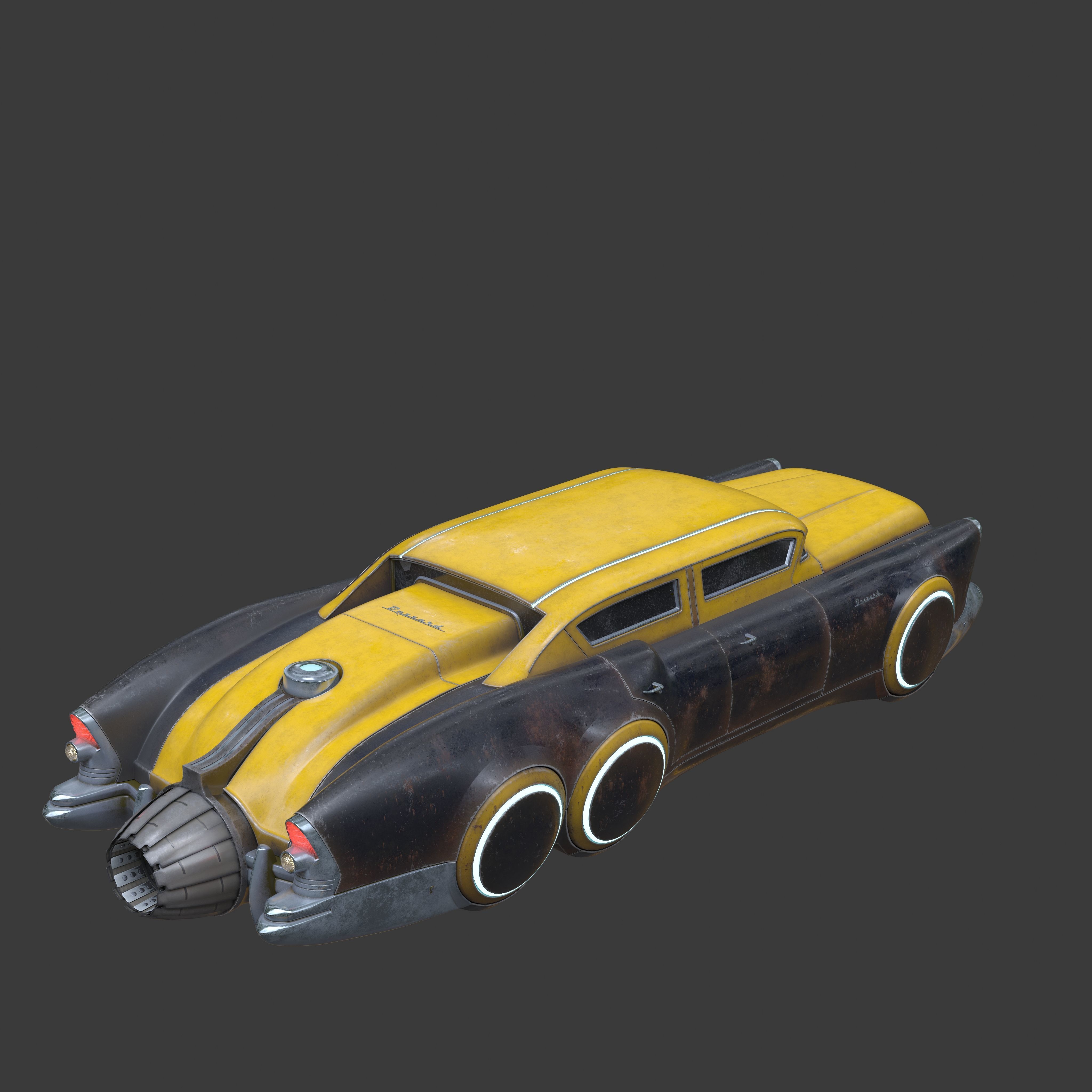 Futuristic flying car 7 3D model_4