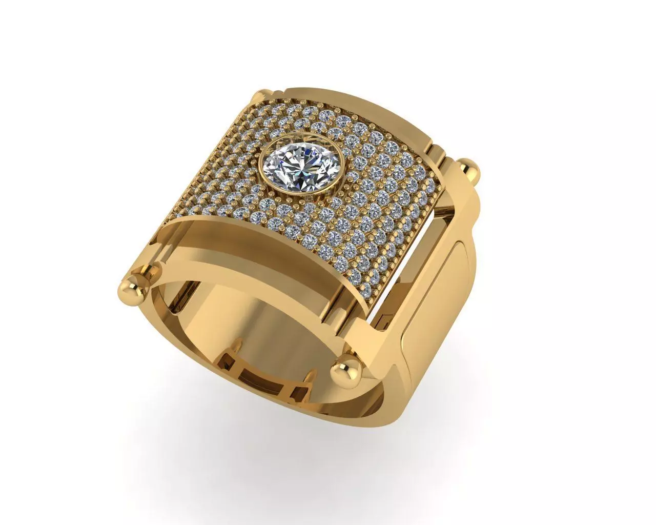 Men diamond ring 3d render 3D print model