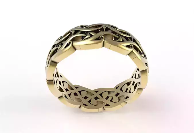Antique Mushroom Design Celtic Eternity Band