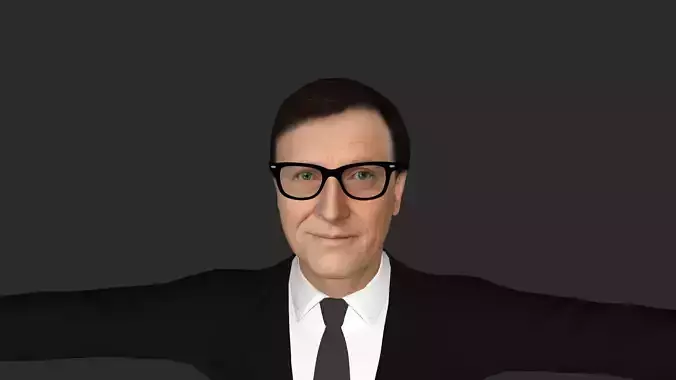 Bill Gates Hyper Realistic Full Body Fully Rigged 3D Character Low-poly 3D model