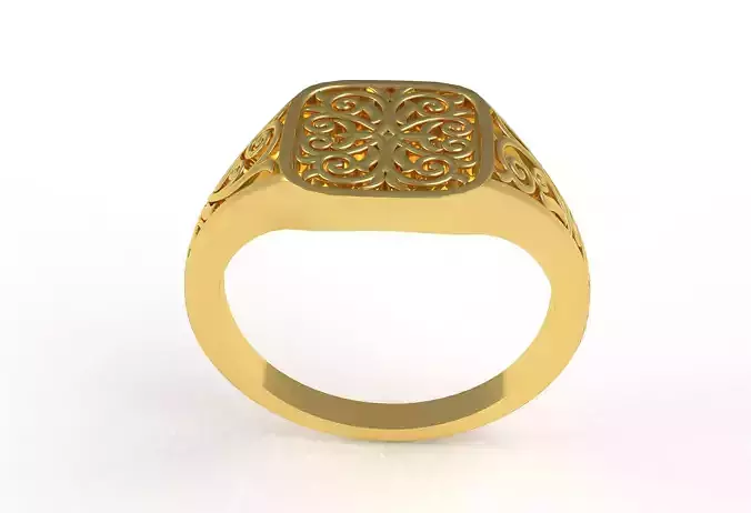 Celtic Square Signet Ring