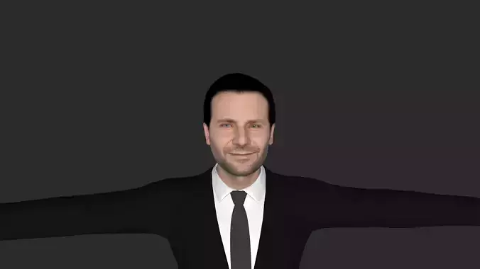 Bradley Cooper Hyper Realistic Full Body Fully Rigged Character Low-poly 3D model
