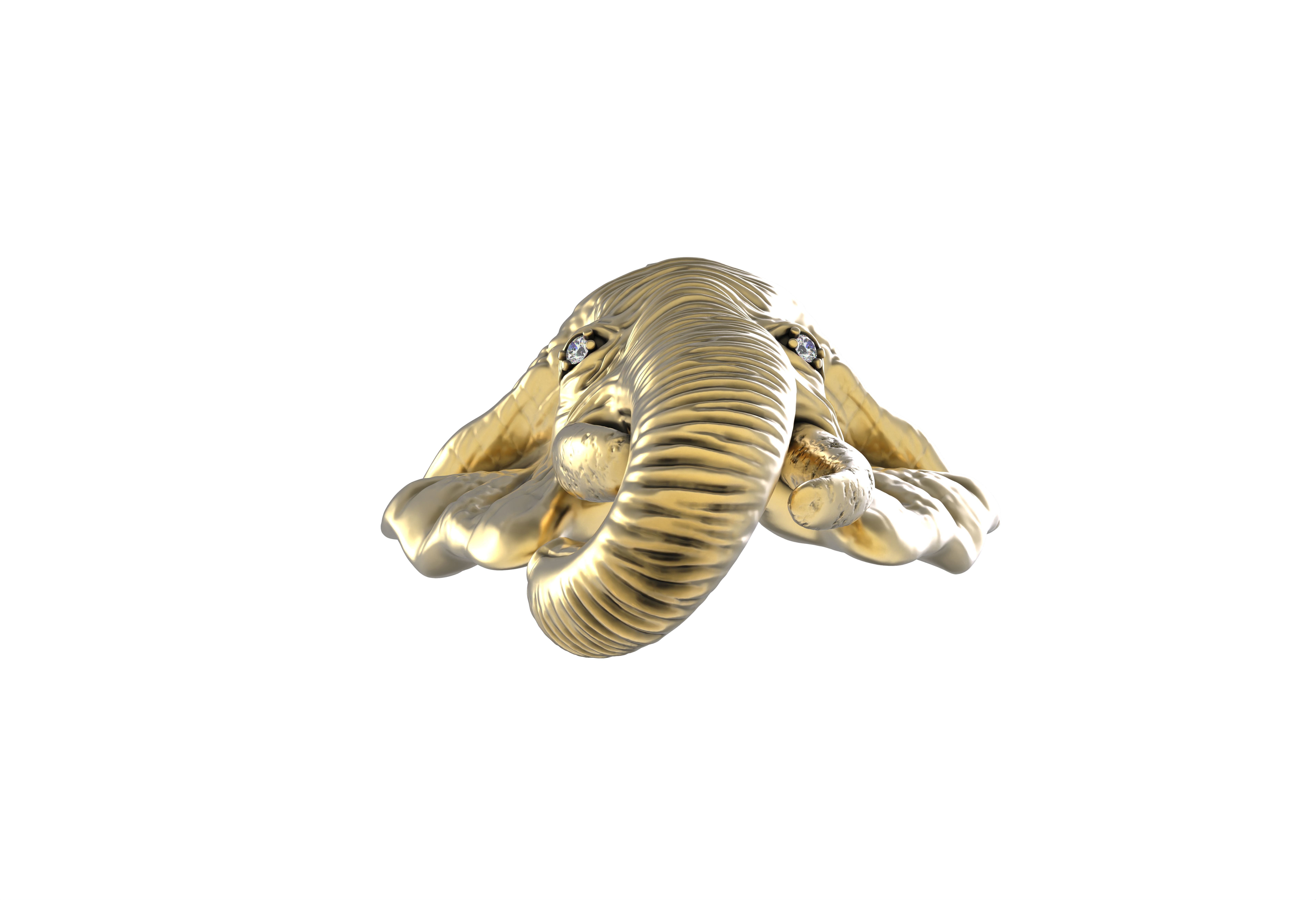 Elephant Head Pendant 3D print model_5