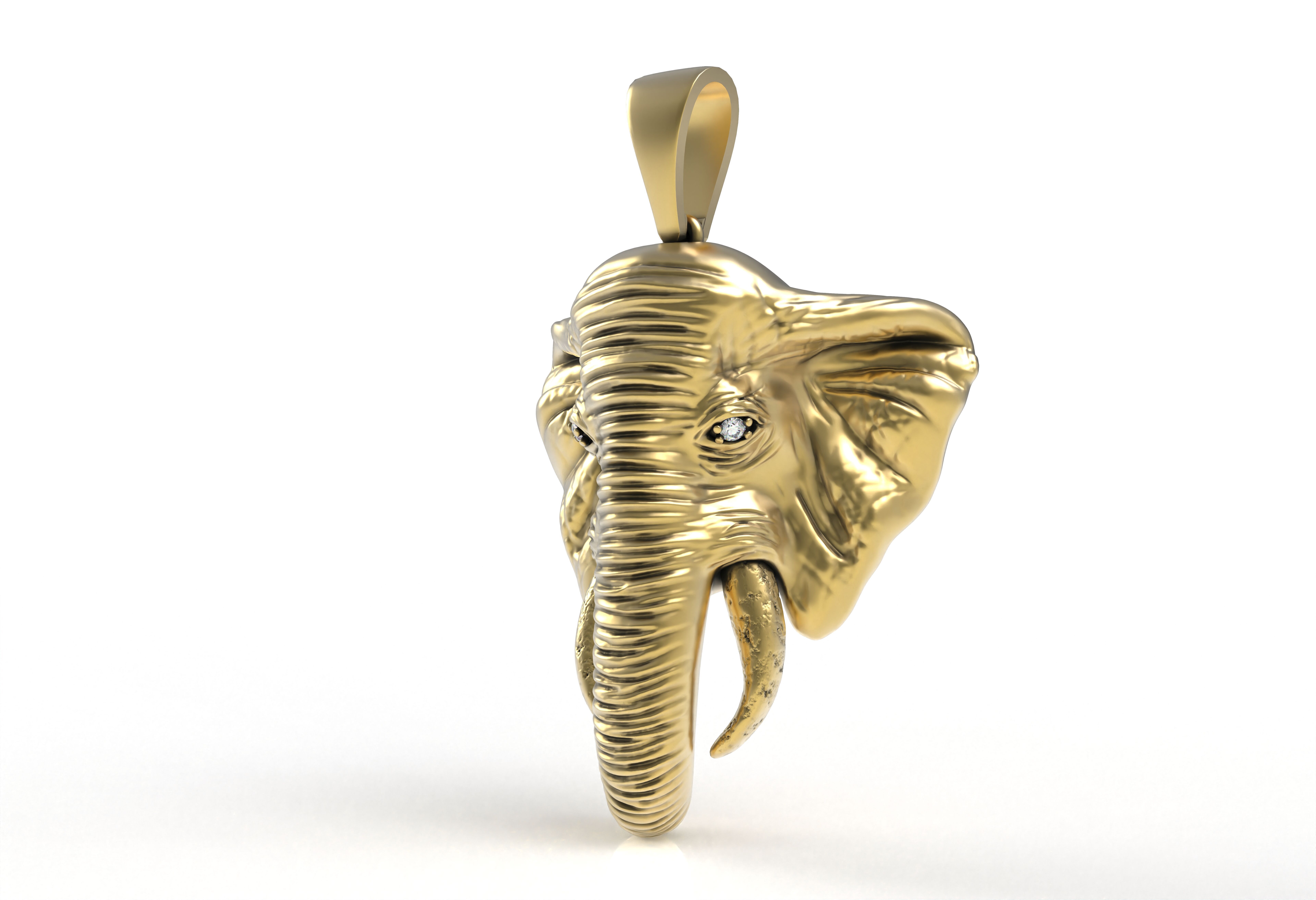 Elephant Head Pendant 3D print model_2