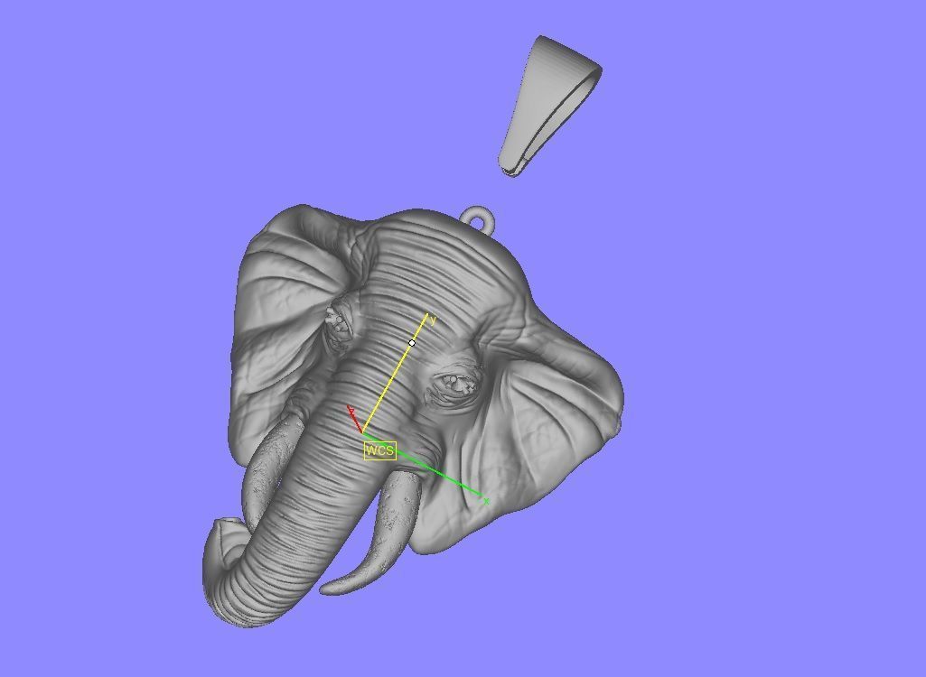 Elephant Head Pendant 3D print model_31