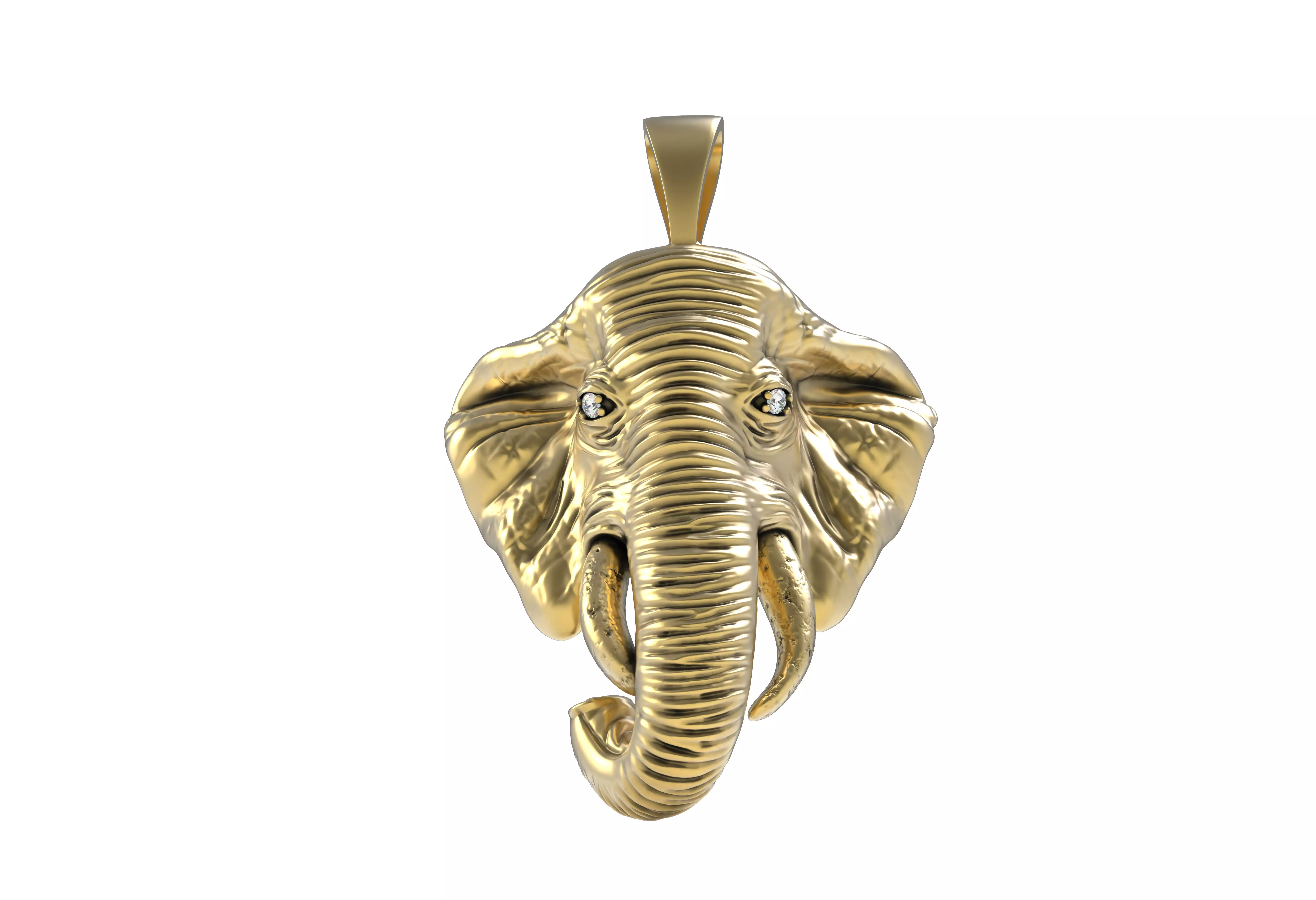 Elephant Head Pendant 3D print model_0