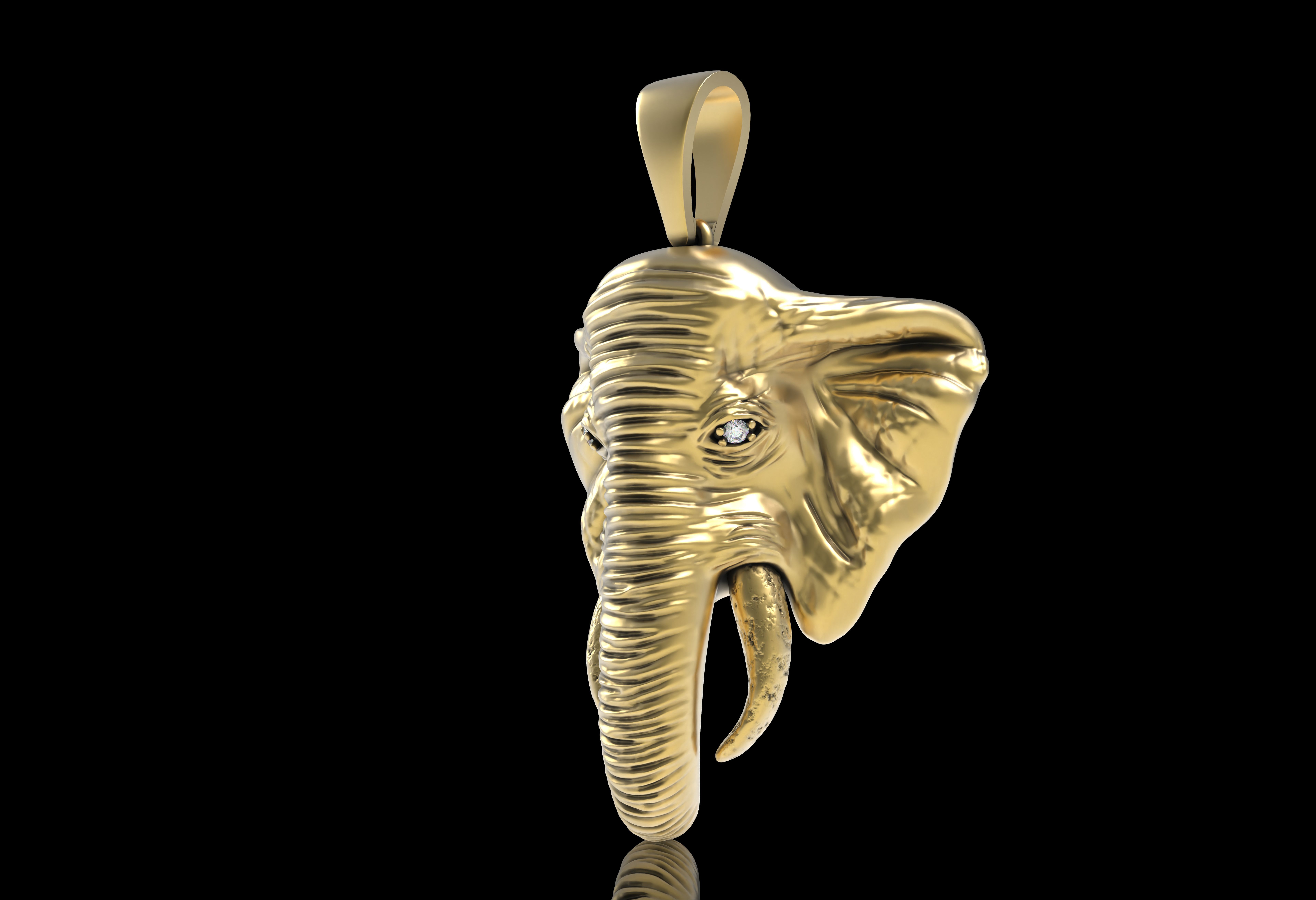 Elephant Head Pendant 3D print model_17