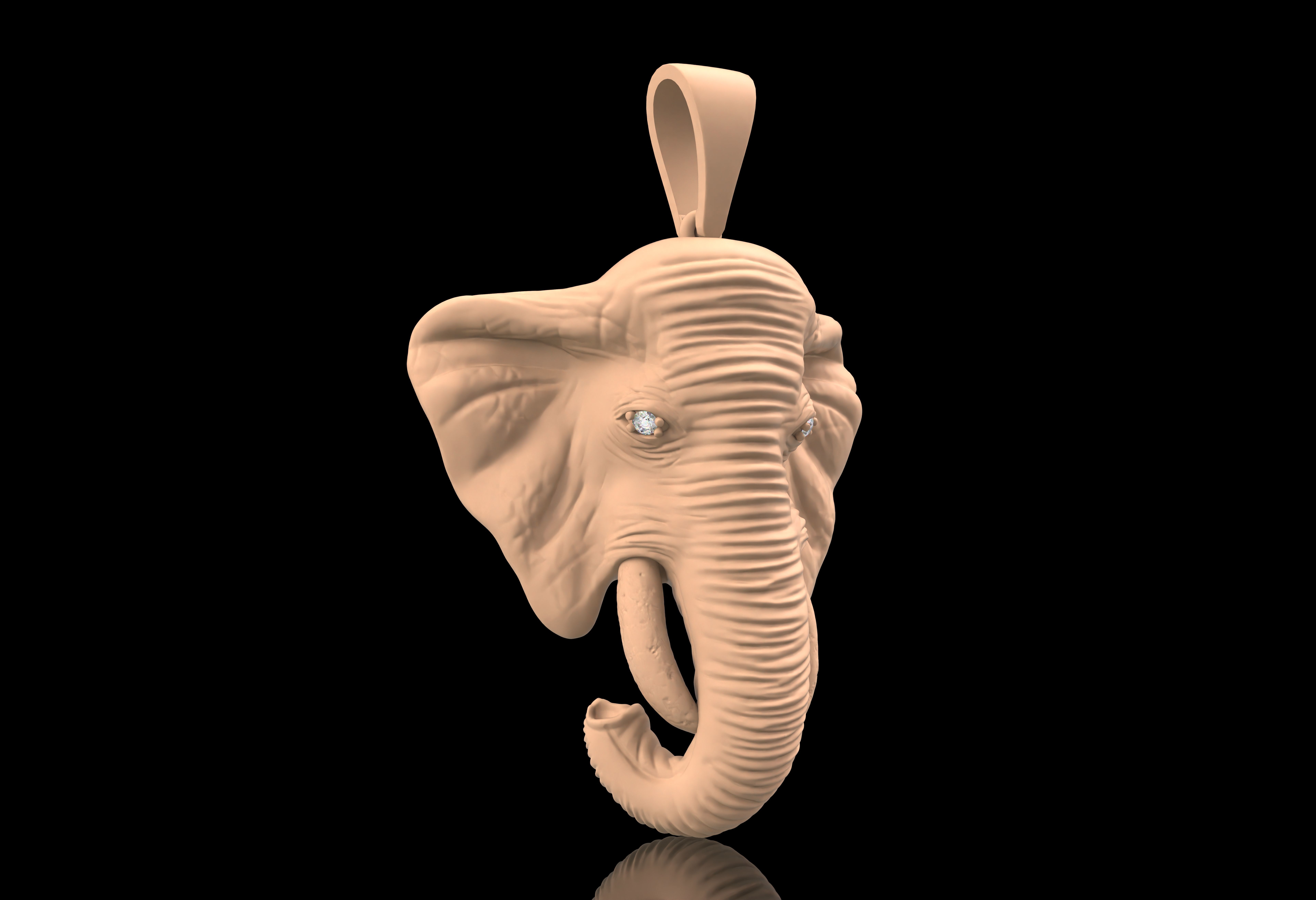 Elephant Head Pendant 3D print model_30