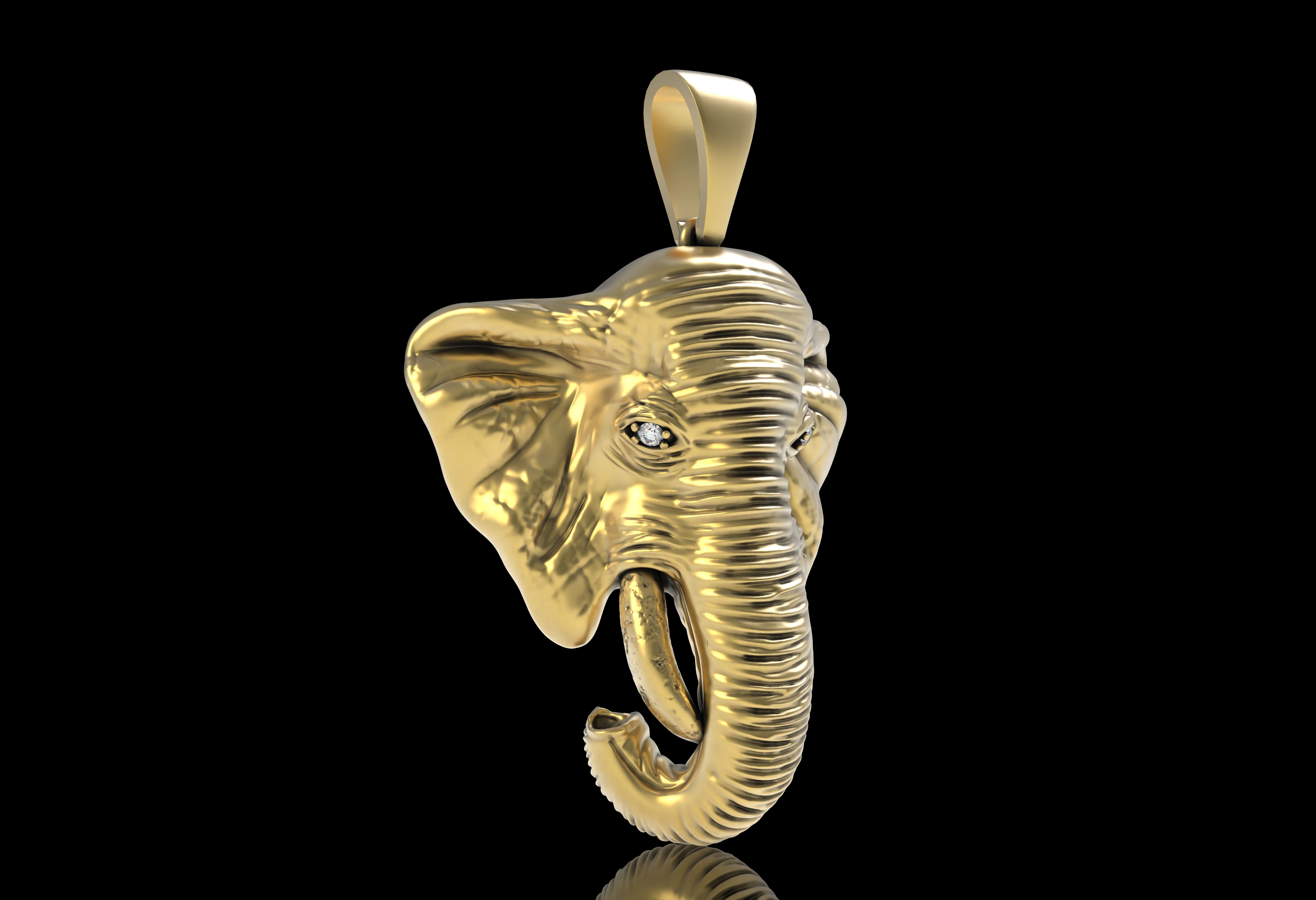 Elephant Head Pendant 3D print model_18