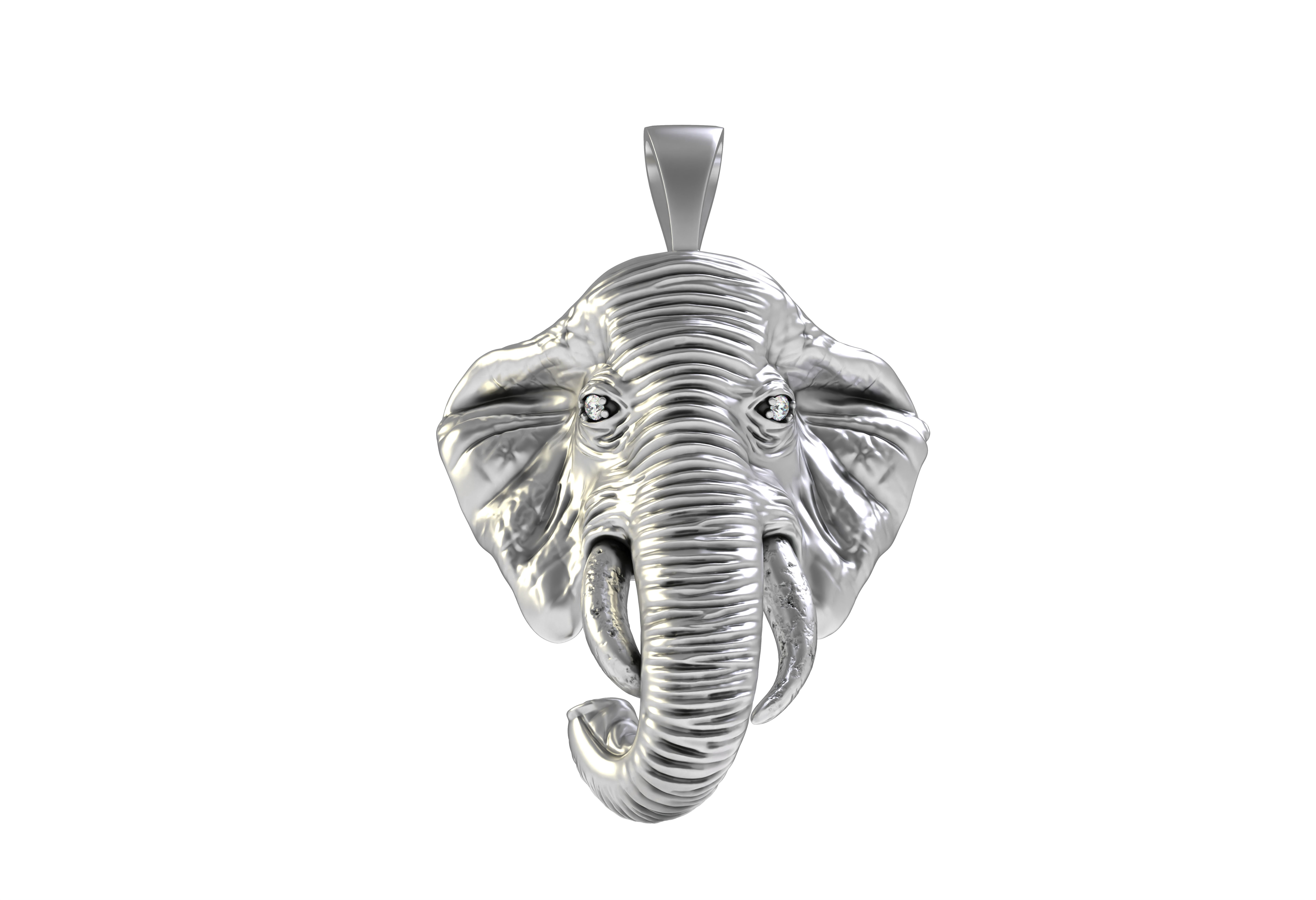 Elephant Head Pendant 3D print model_8