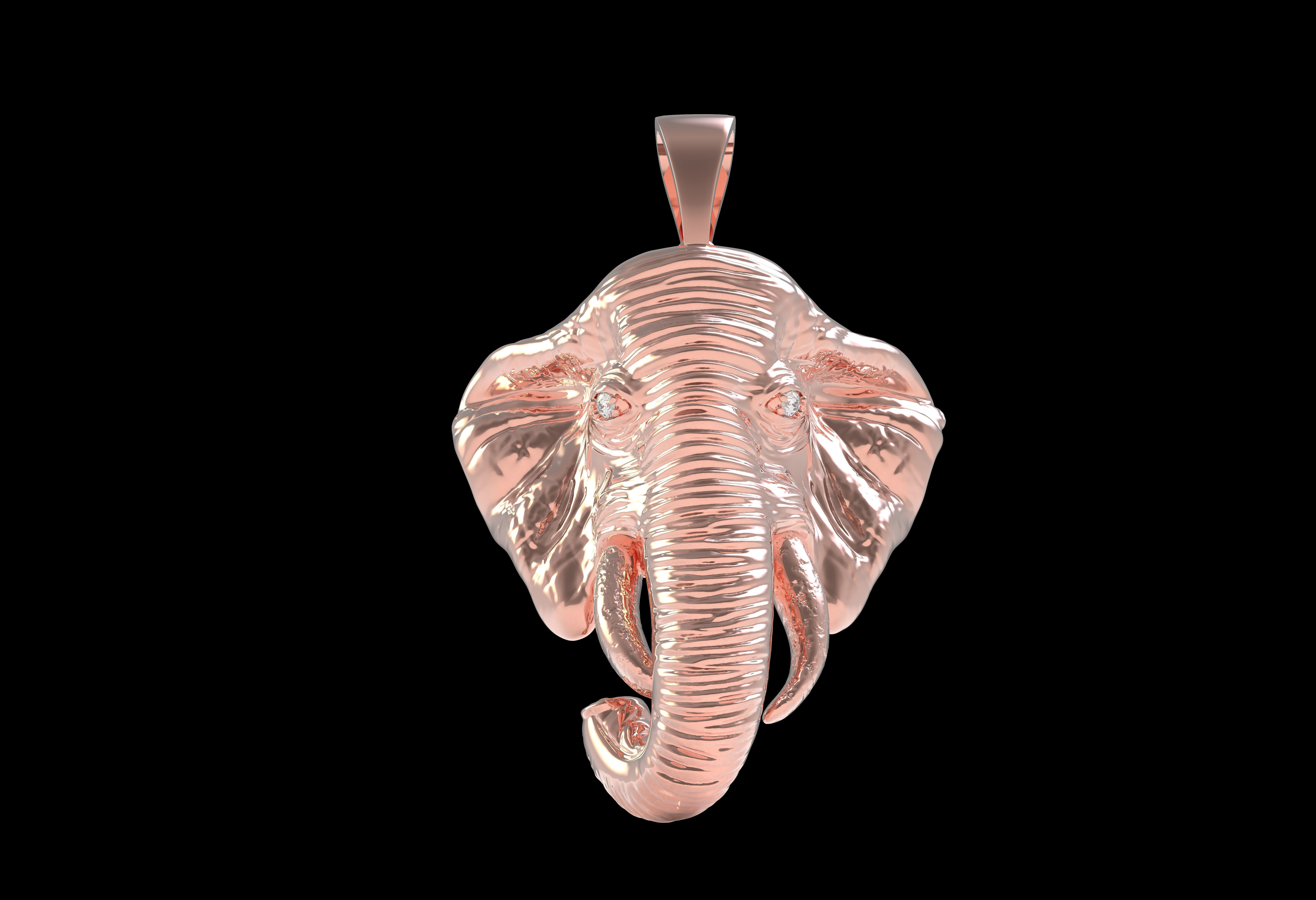 Elephant Head Pendant 3D print model_24