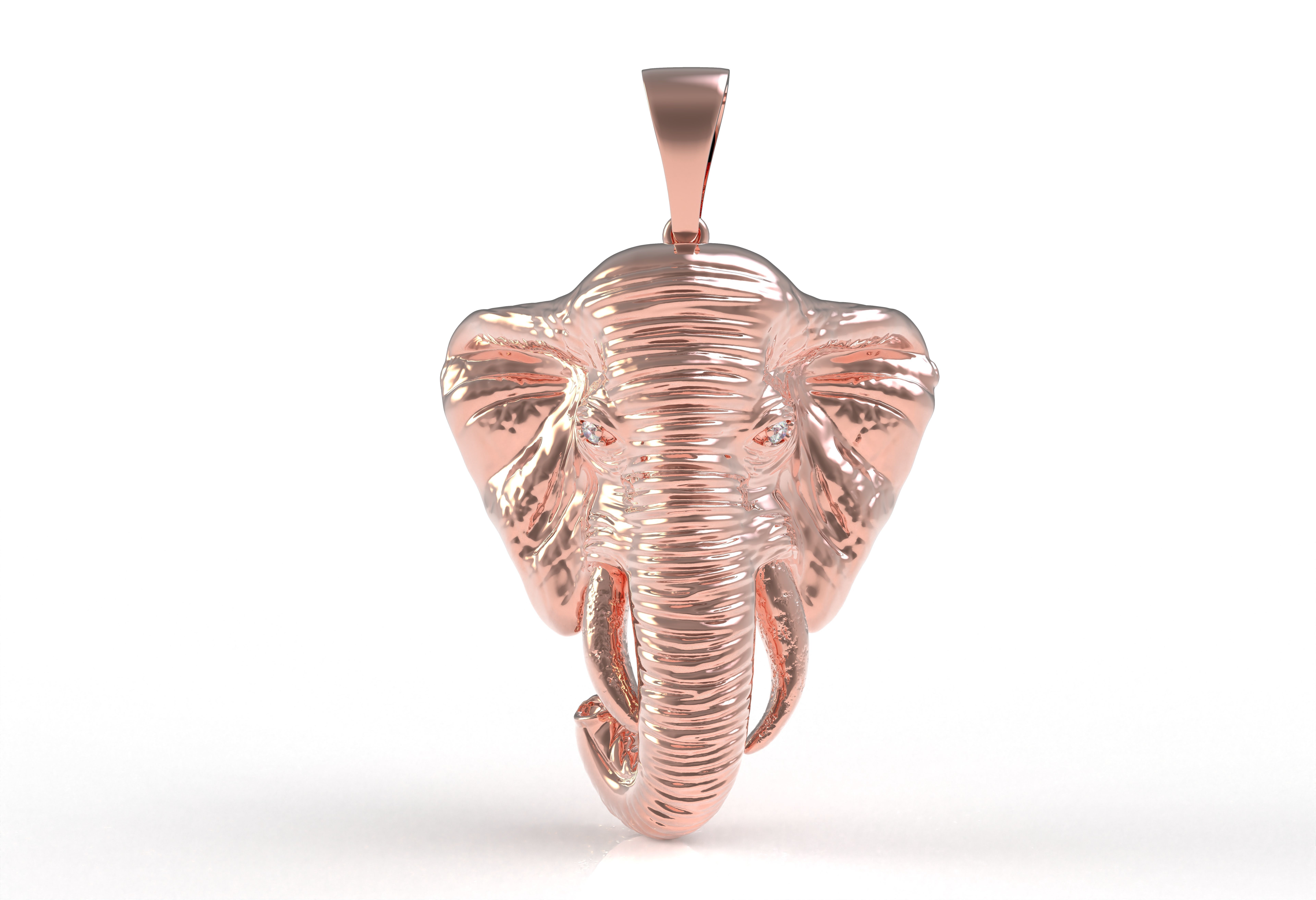 Elephant Head Pendant 3D print model_11