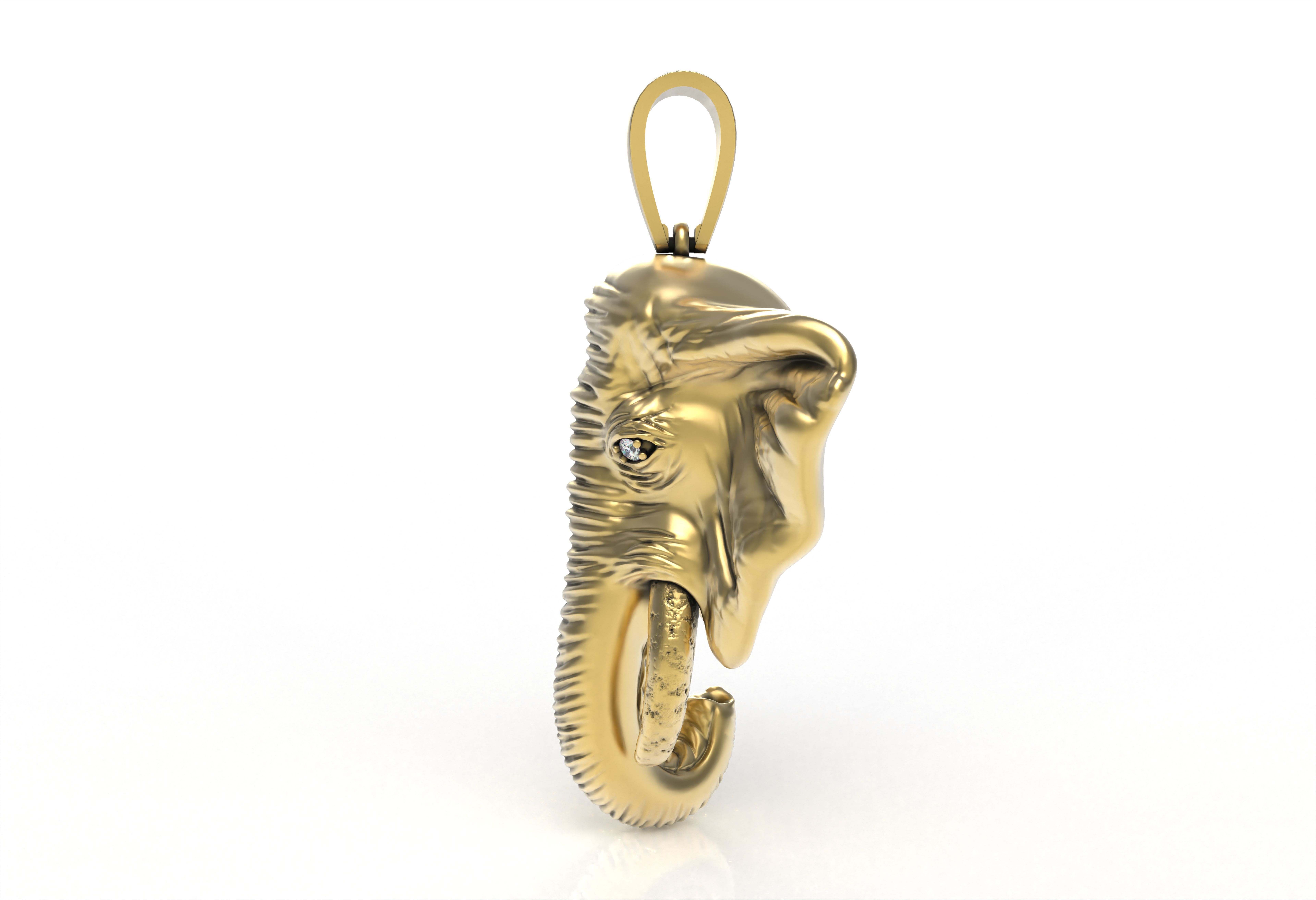 Elephant Head Pendant 3D print model_6