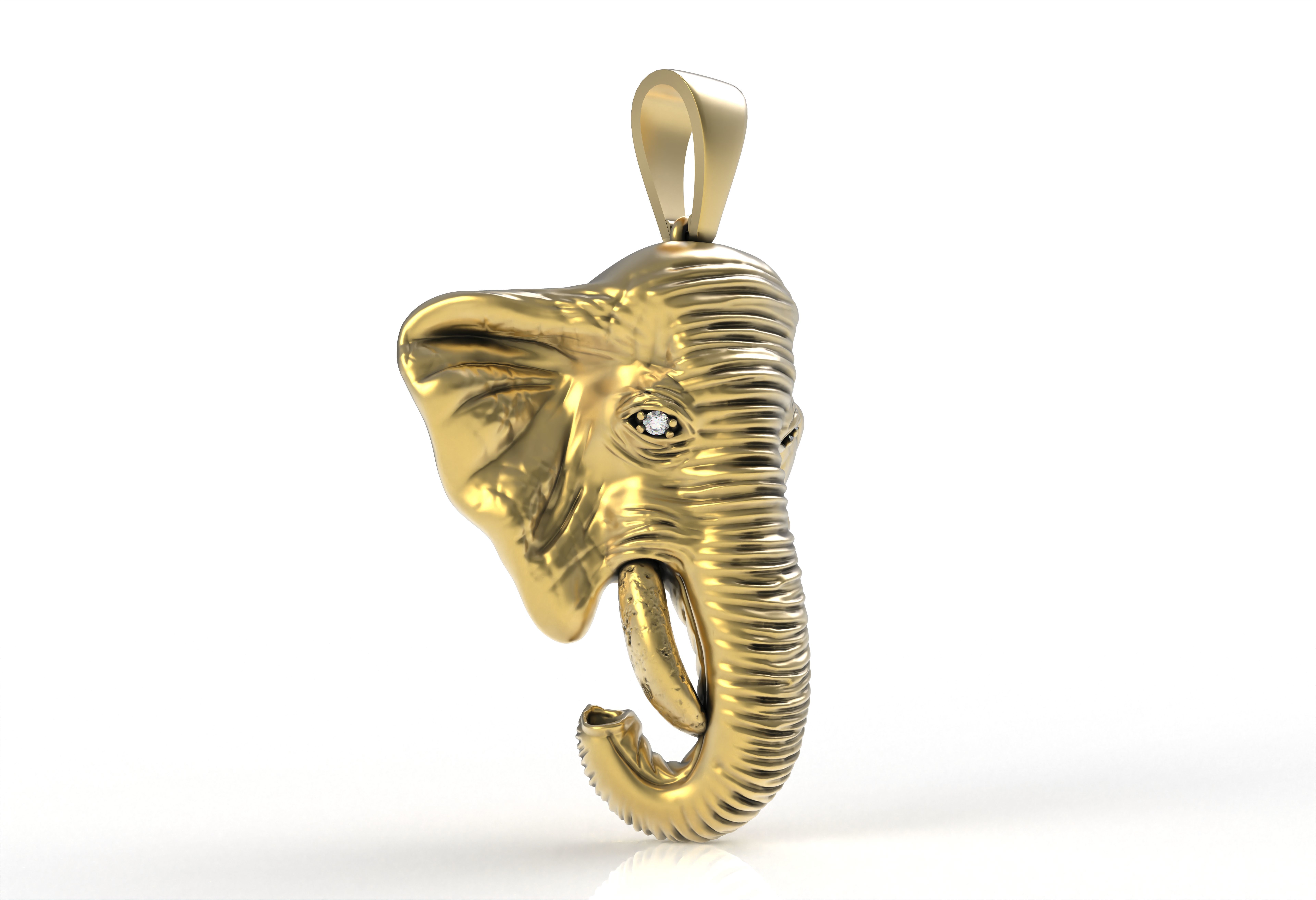 Elephant Head Pendant 3D print model_1