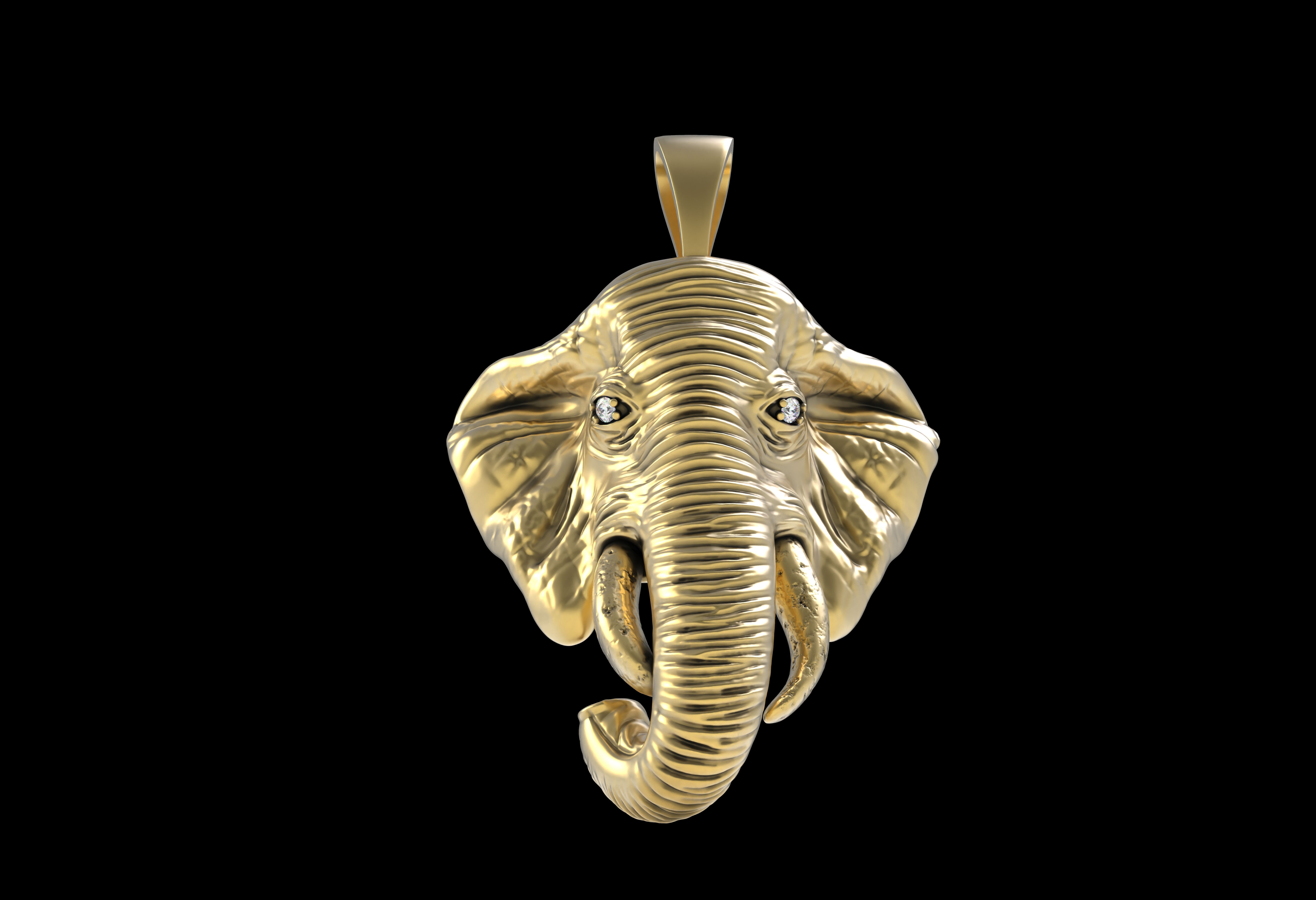 Elephant Head Pendant 3D print model_16