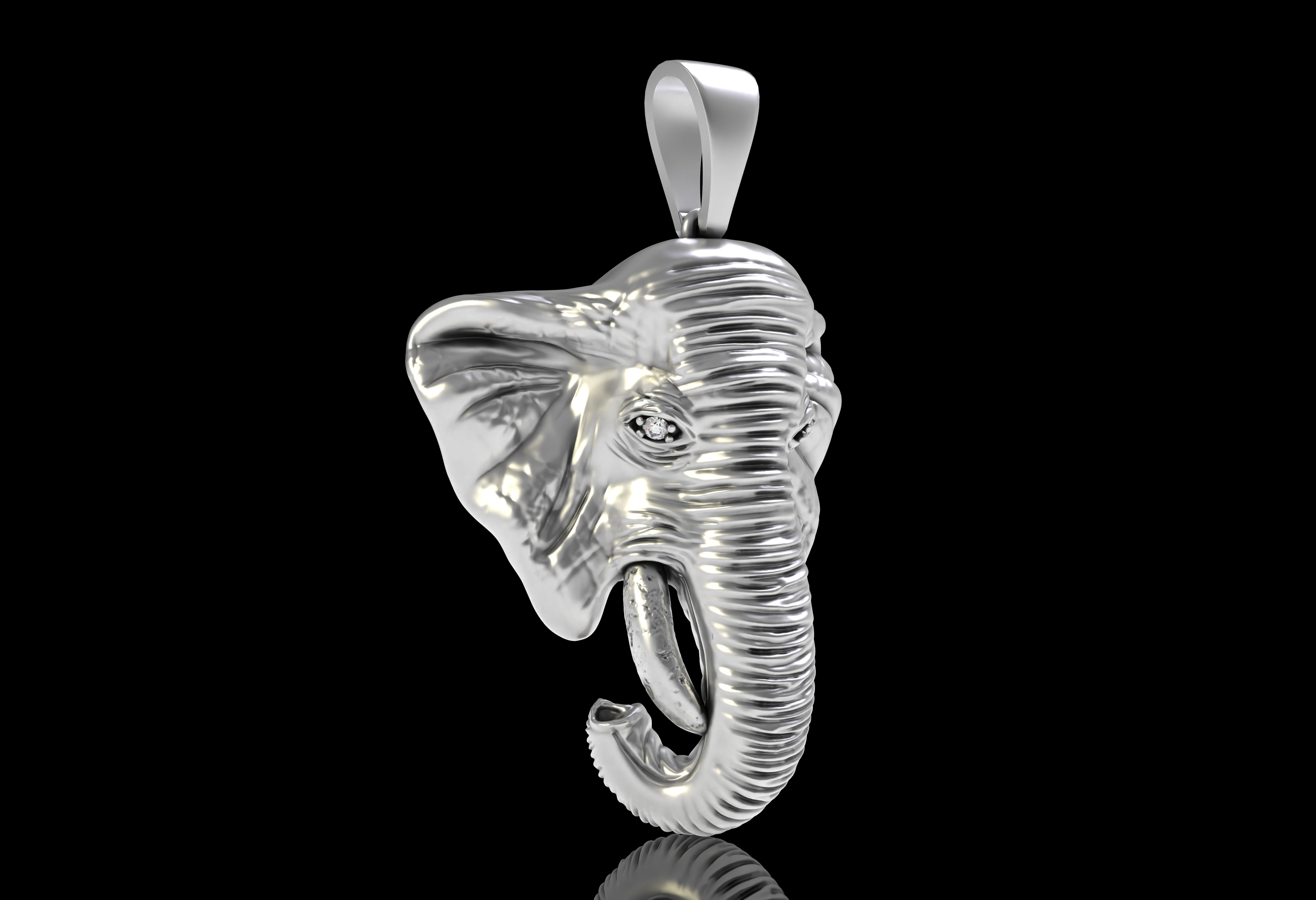 Elephant Head Pendant 3D print model_22