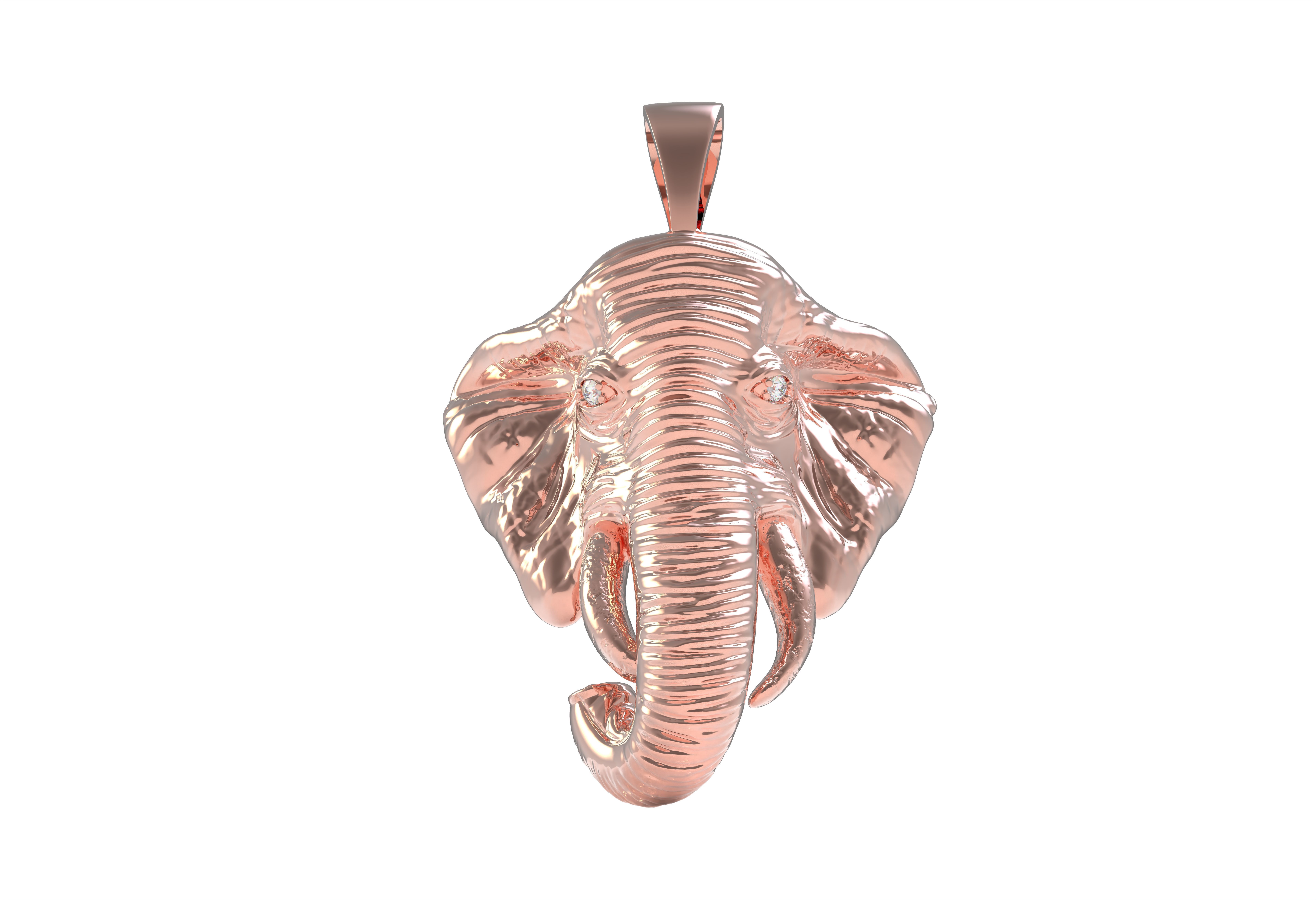 Elephant Head Pendant 3D print model_12