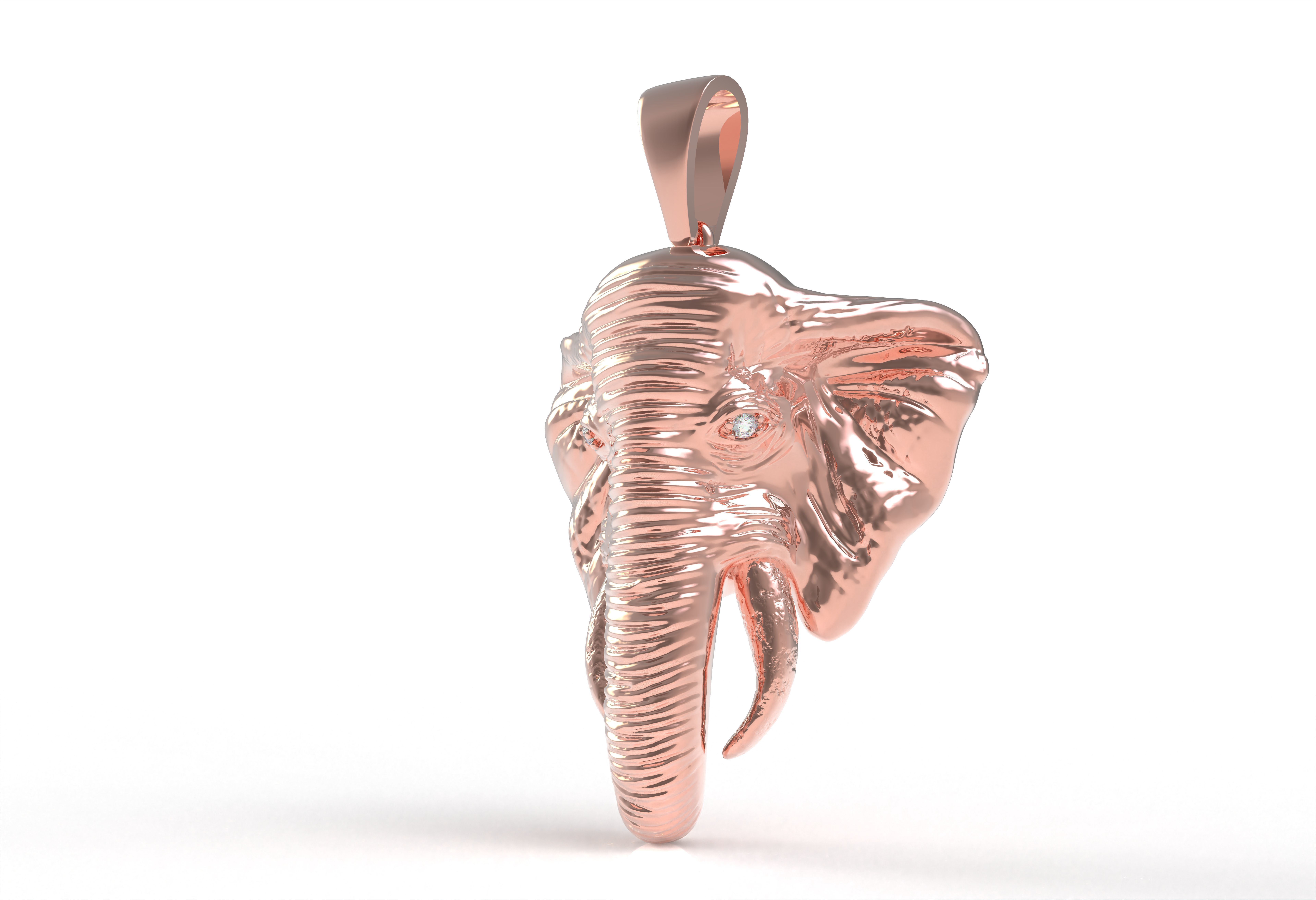 Elephant Head Pendant 3D print model_13