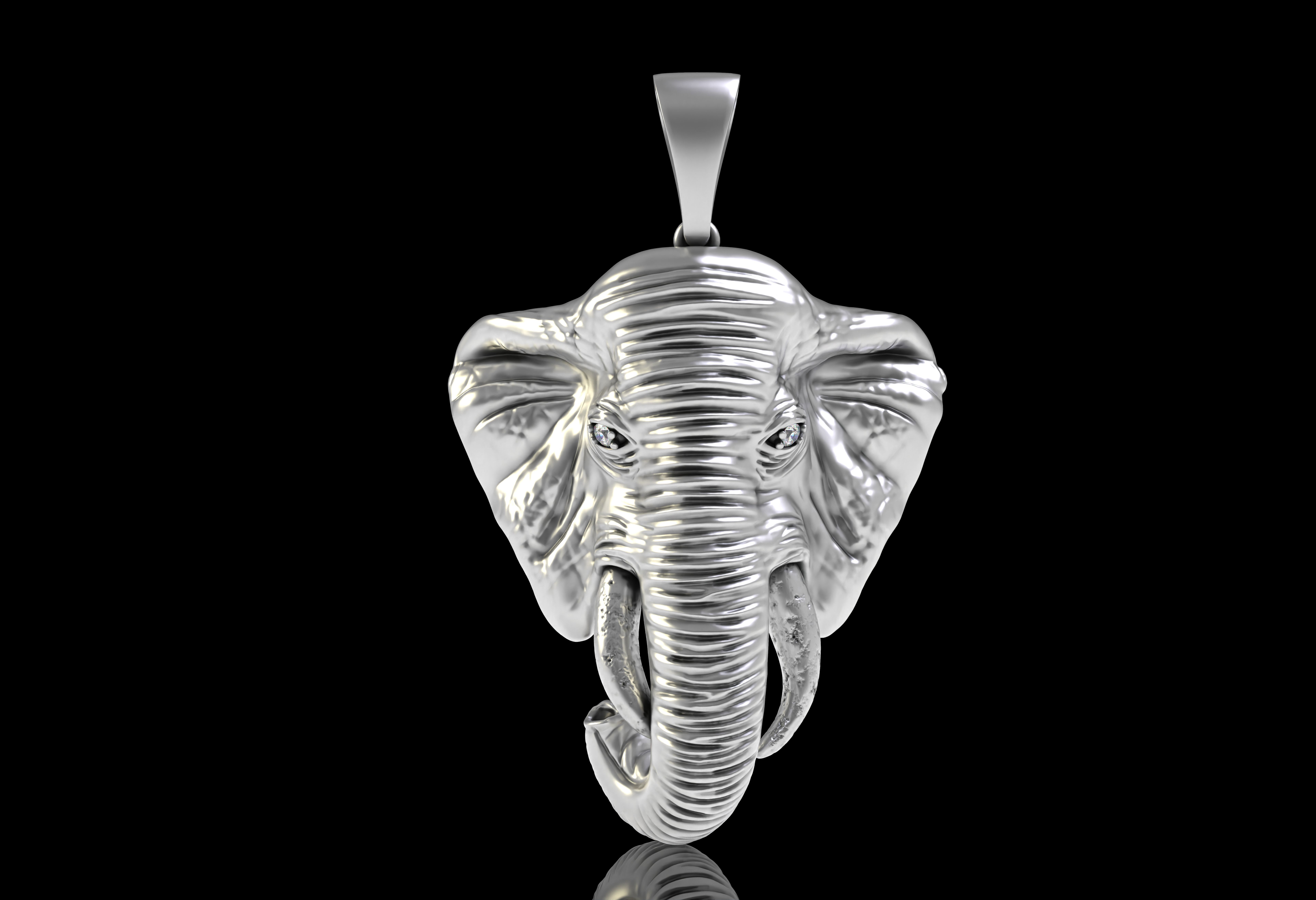 Elephant Head Pendant 3D print model_19