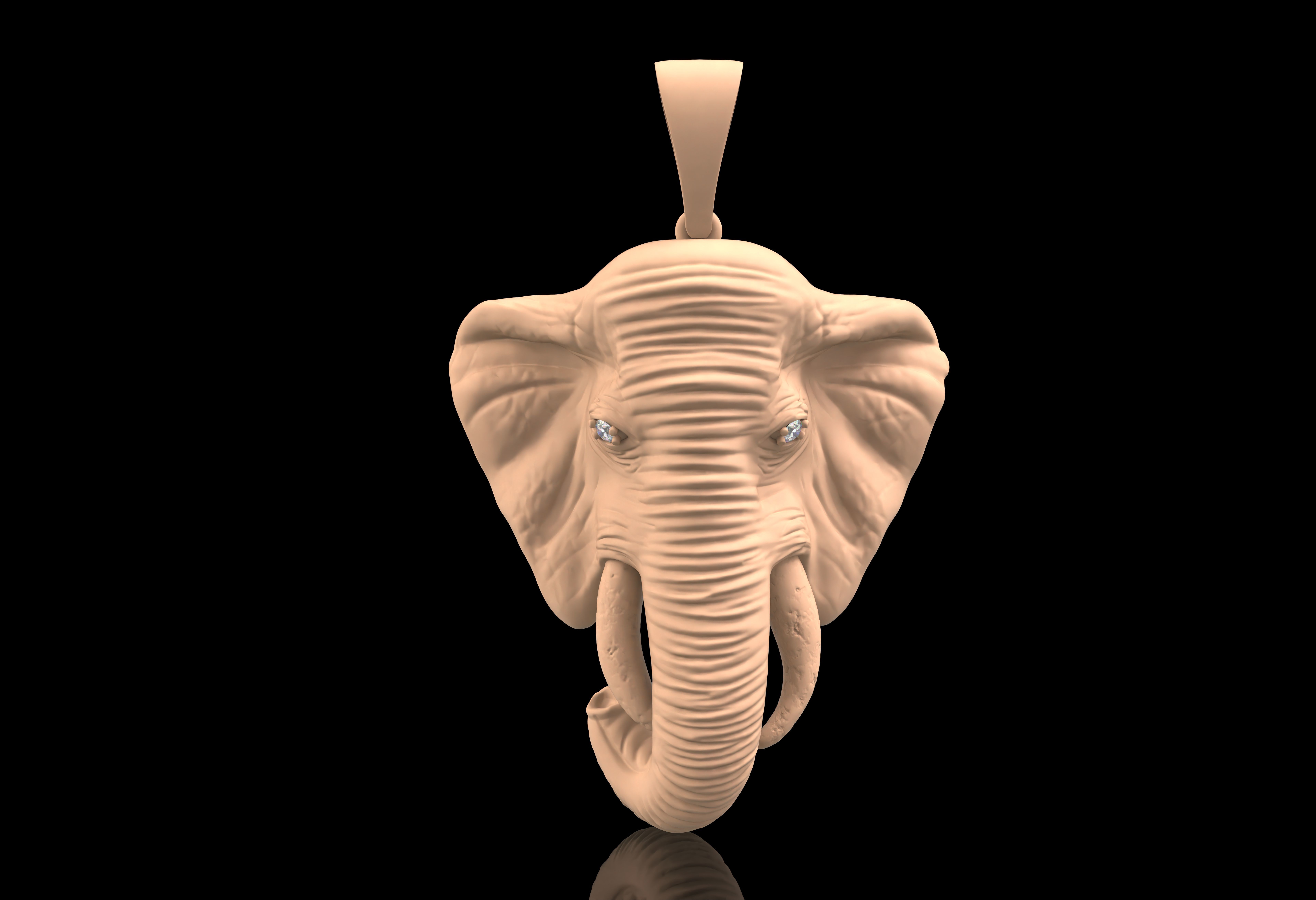 Elephant Head Pendant 3D print model_27