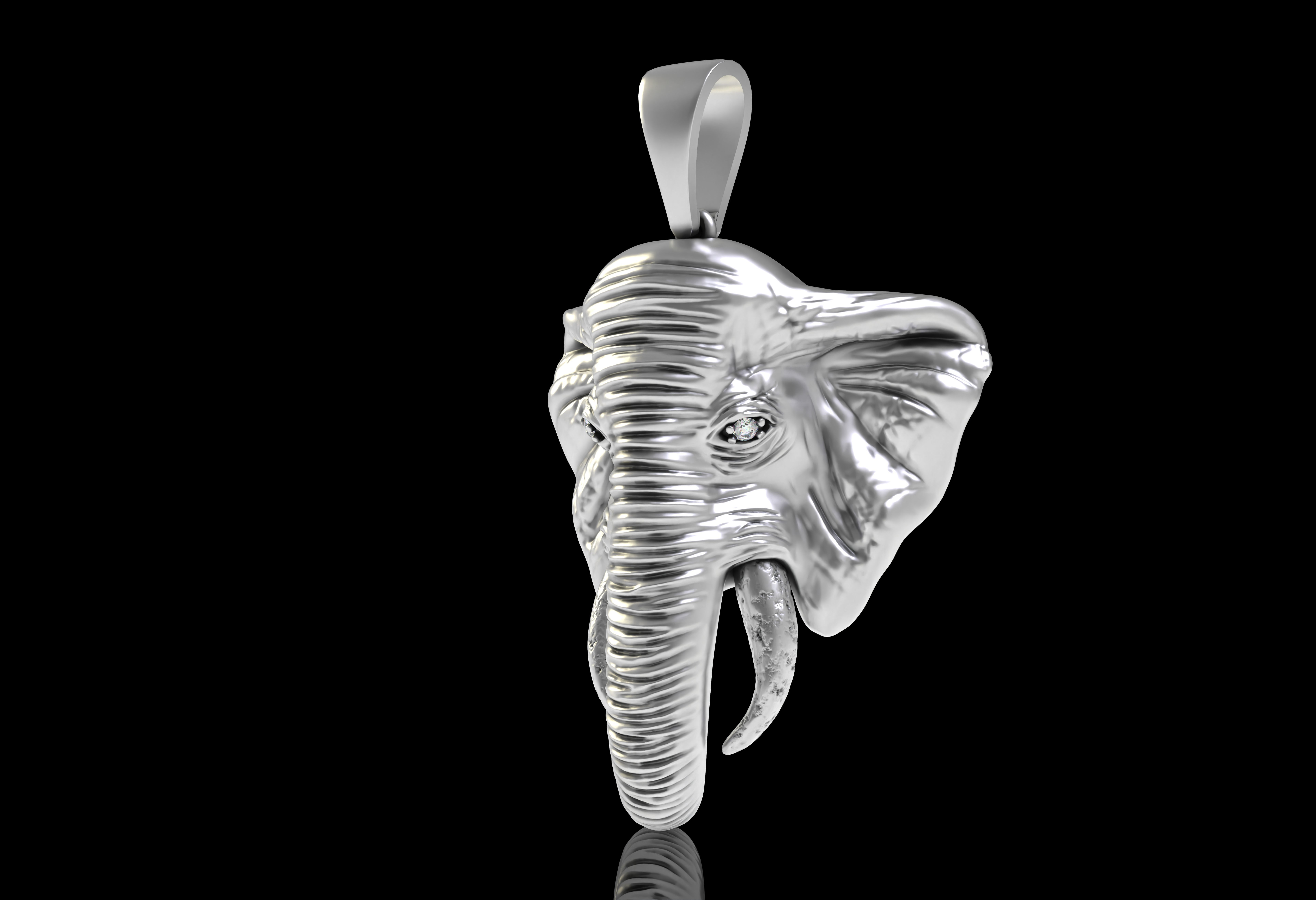 Elephant Head Pendant 3D print model_21