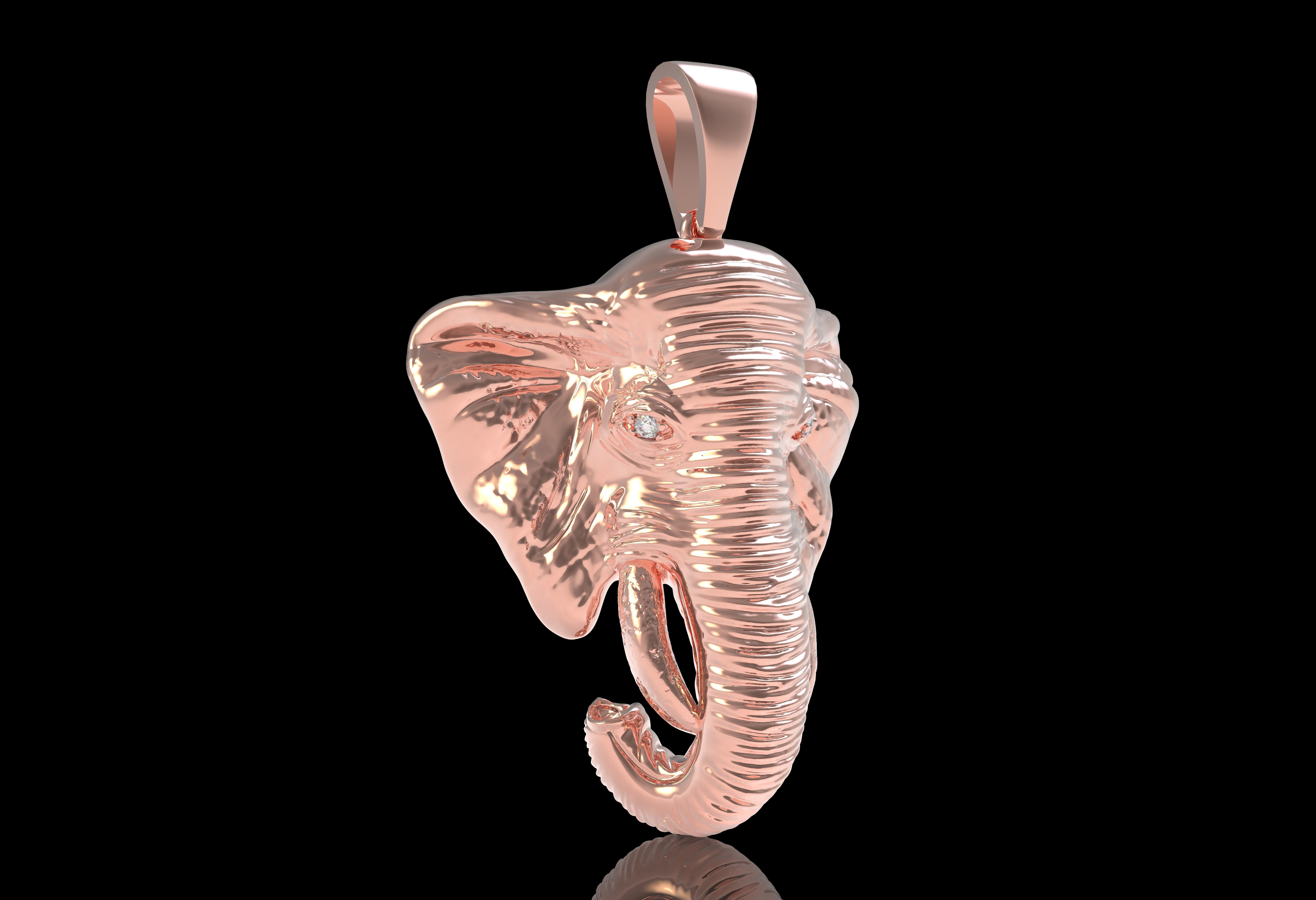 Elephant Head Pendant 3D print model_26