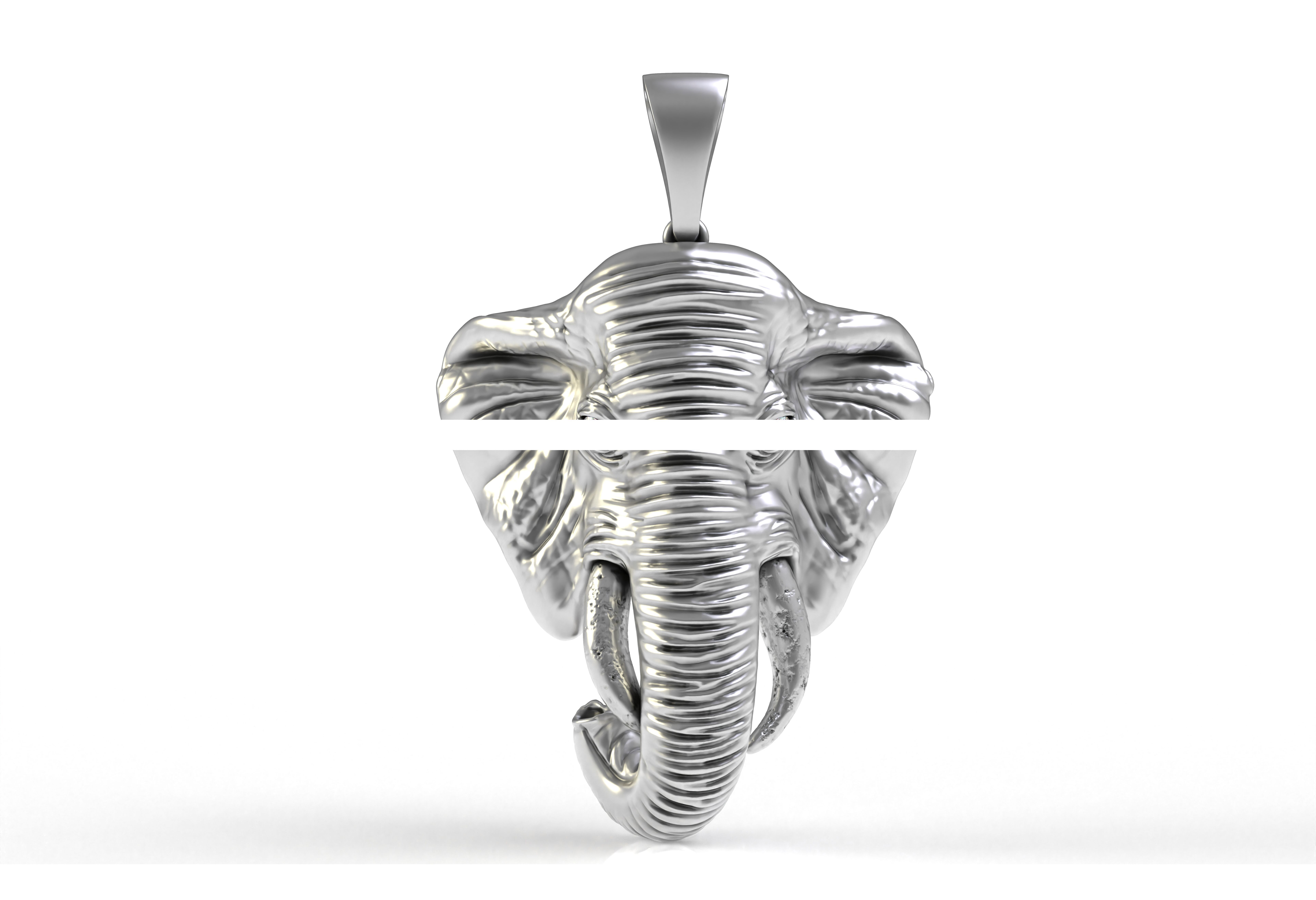 Elephant Head Pendant 3D print model_7
