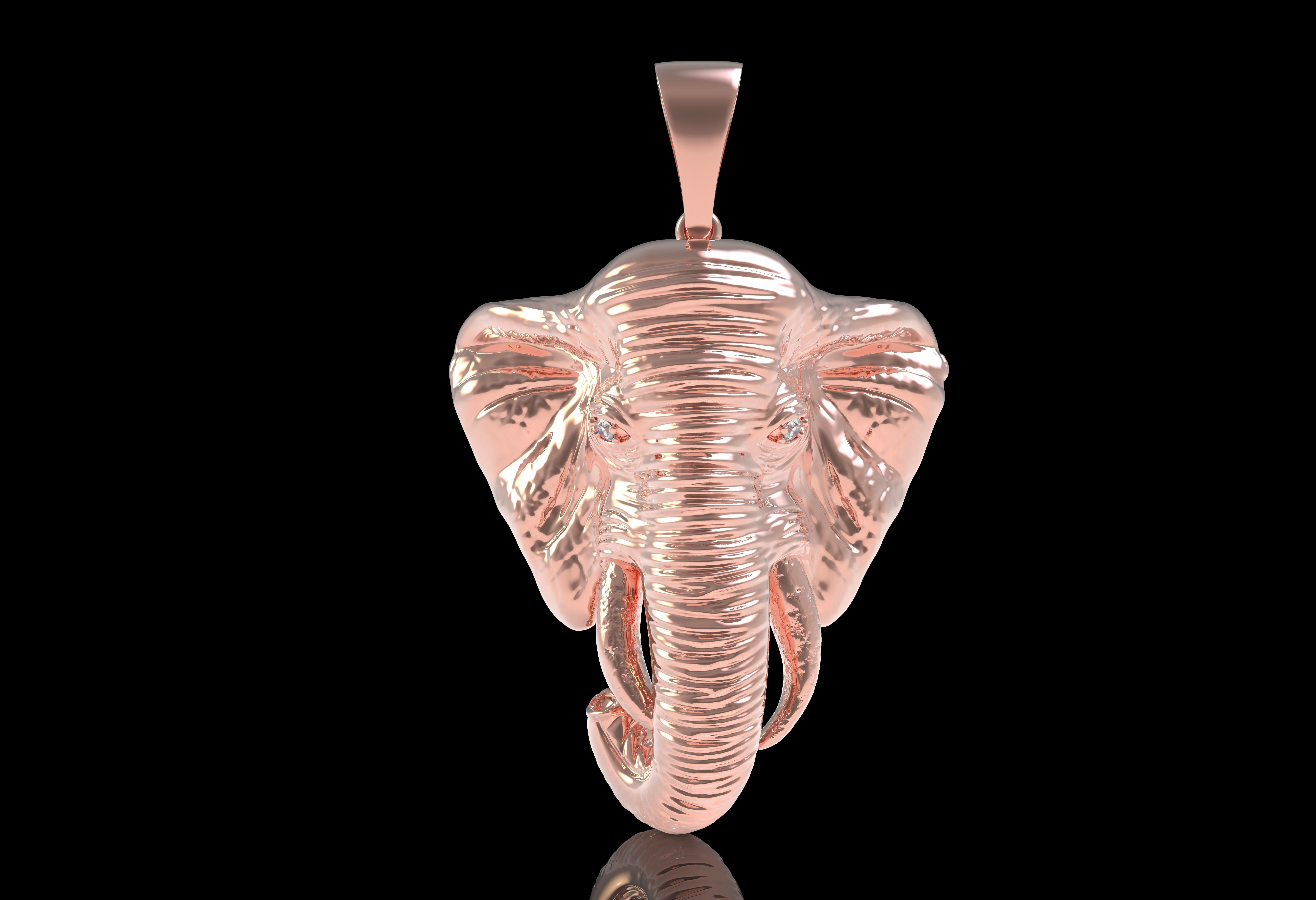 Elephant Head Pendant 3D print model_23