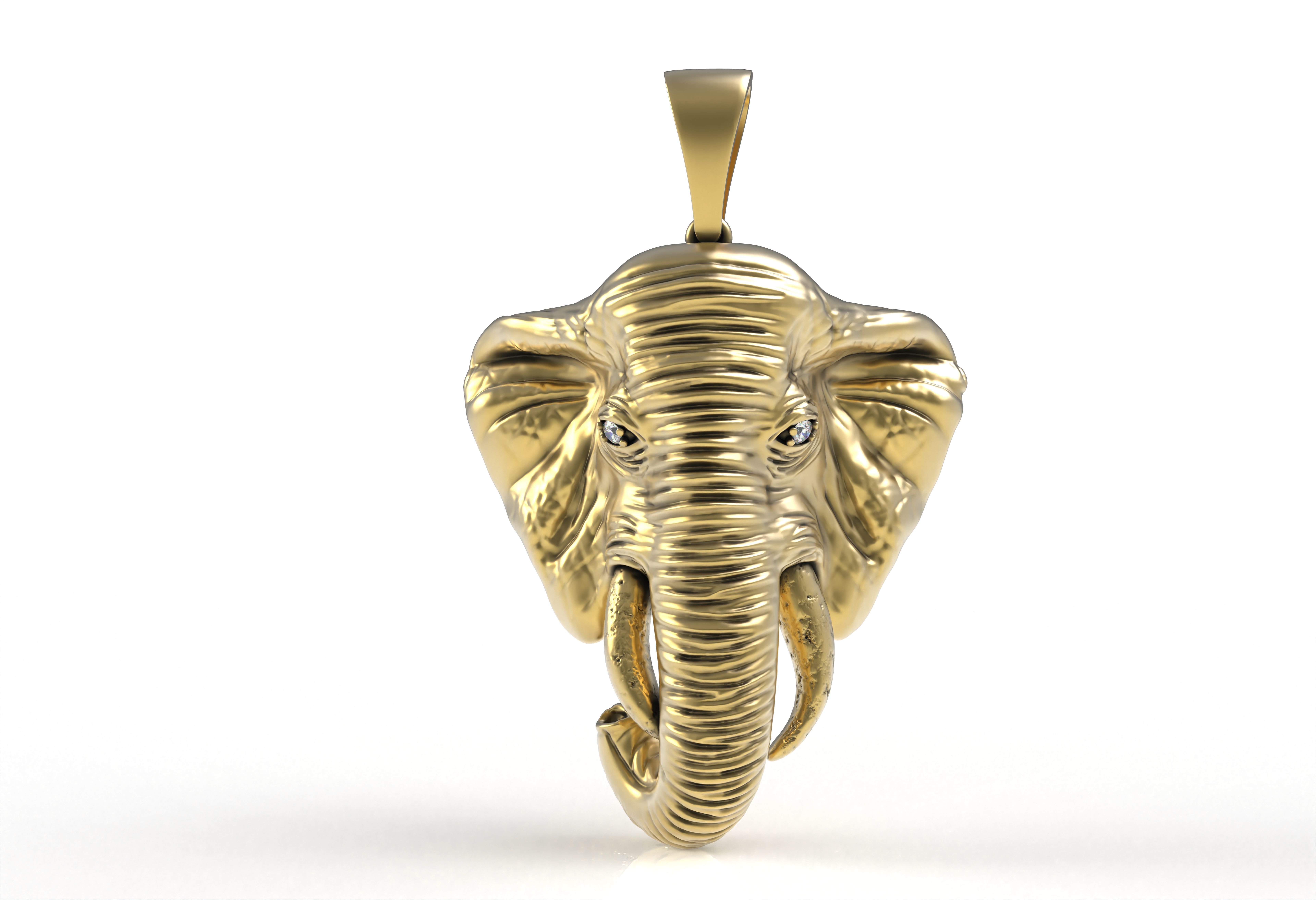 Elephant Head Pendant 3D print model_4