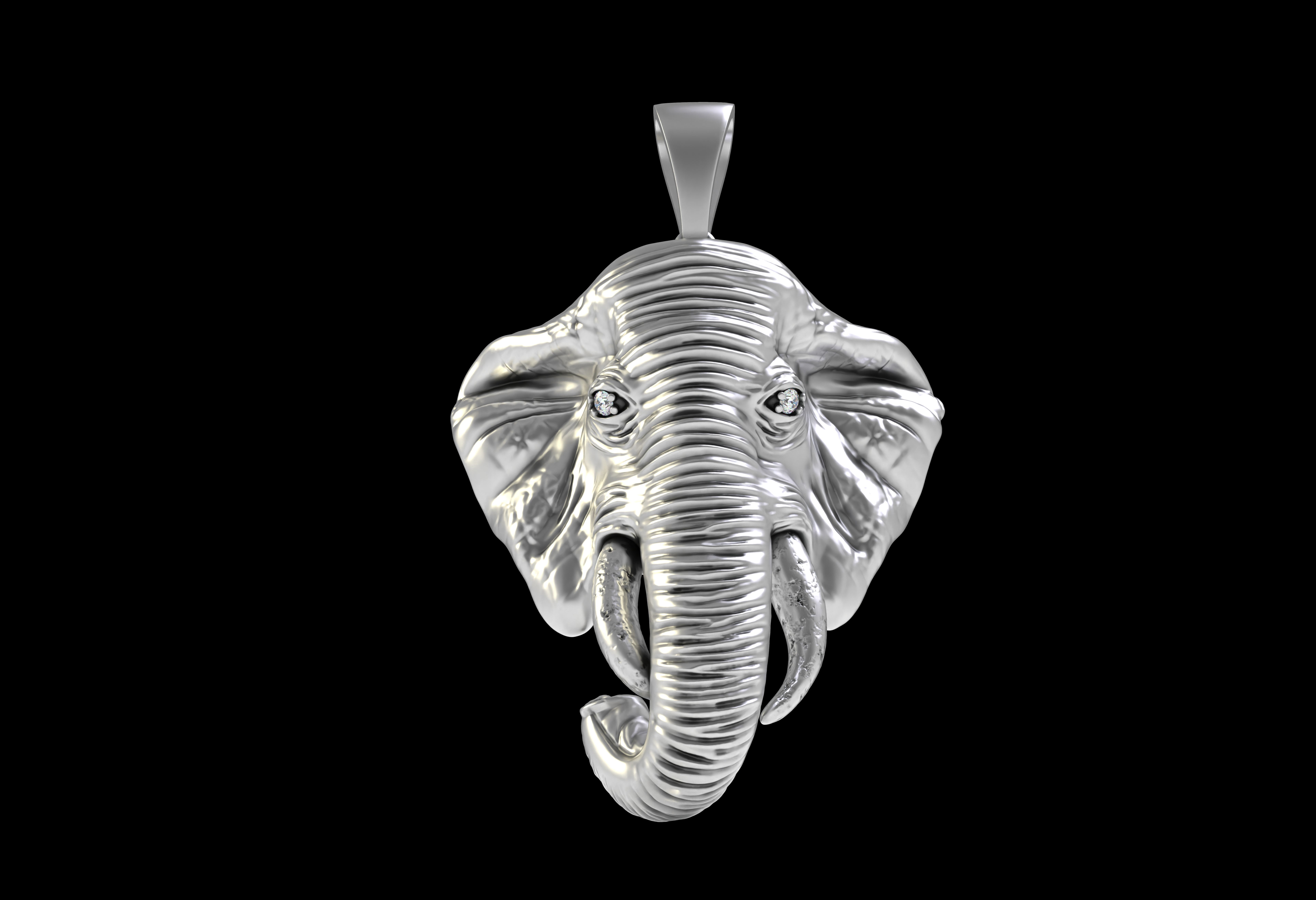 Elephant Head Pendant 3D print model_20