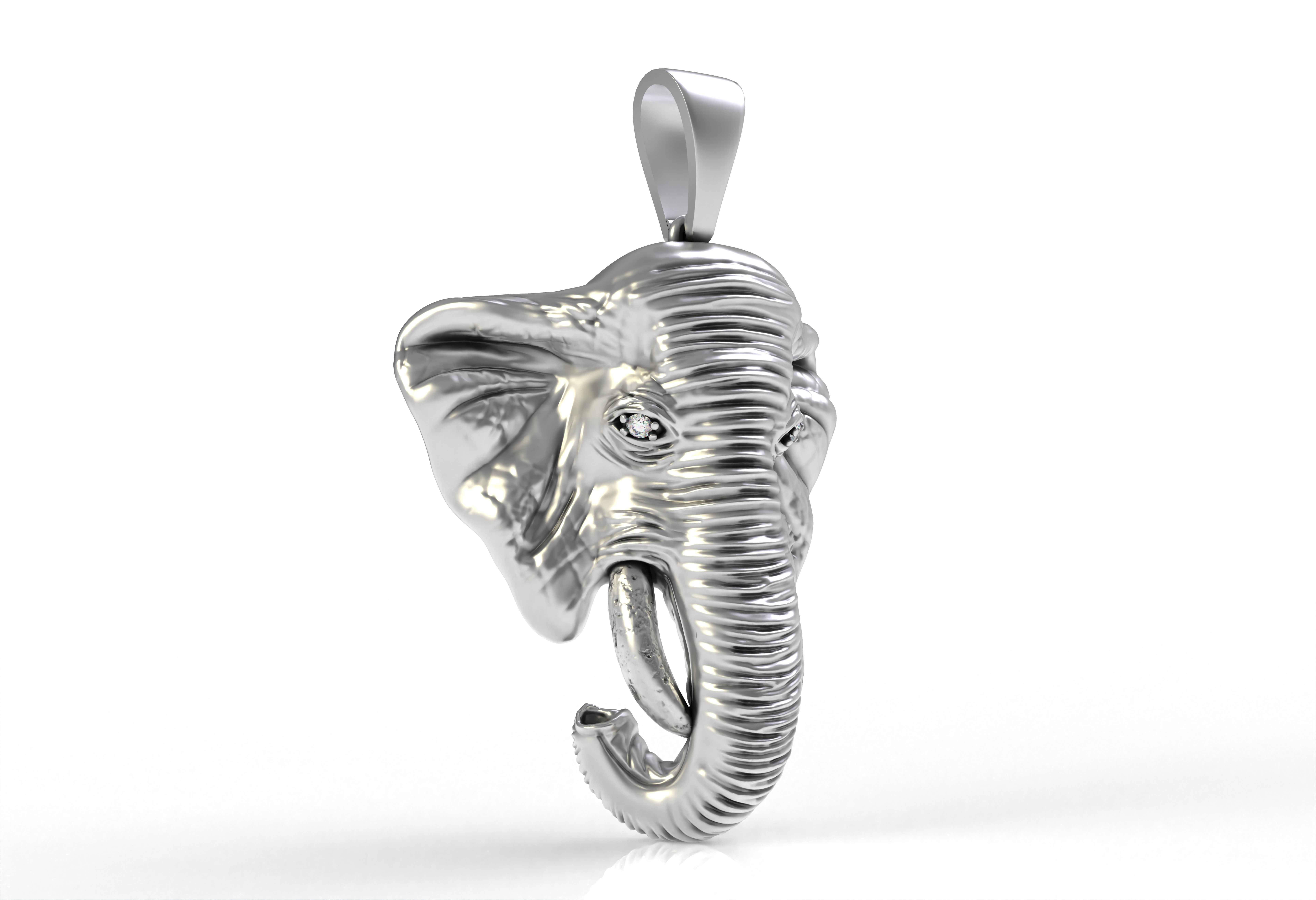 Elephant Head Pendant 3D print model_10