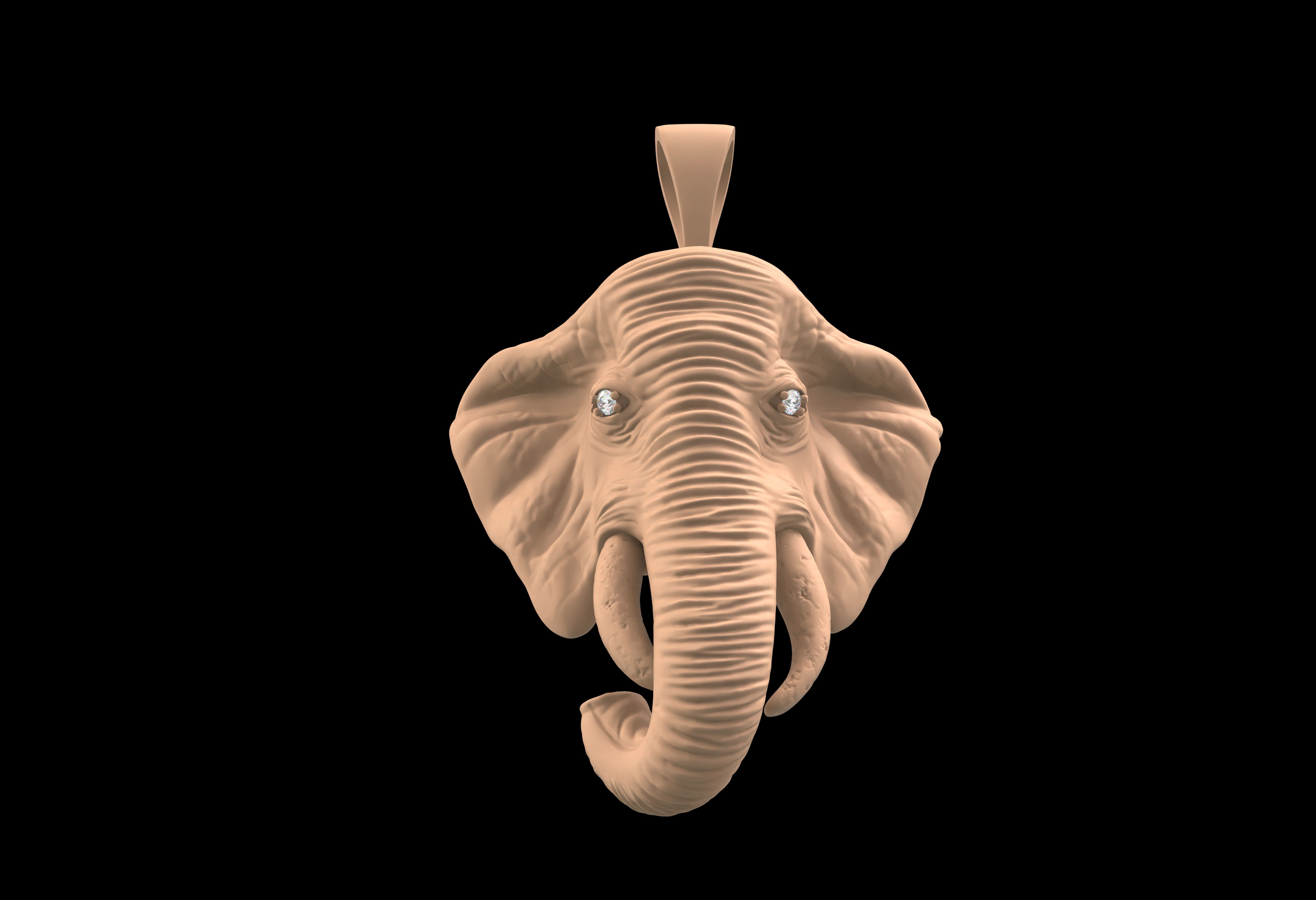 Elephant Head Pendant 3D print model_28